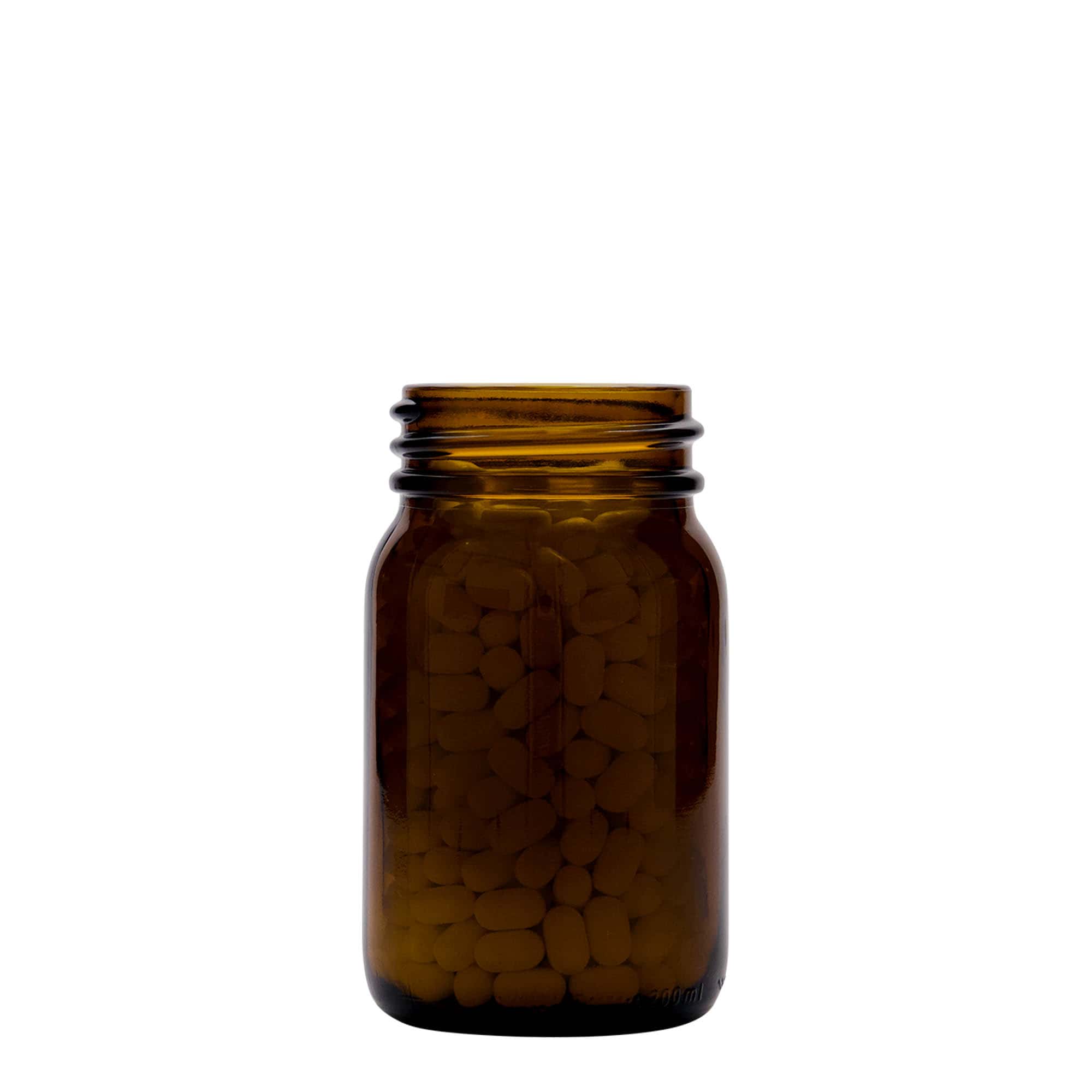 200 ml γυάλινο βάζο με φαρδύ στόμιο, καφέ, άνοιγμα: DIN 55