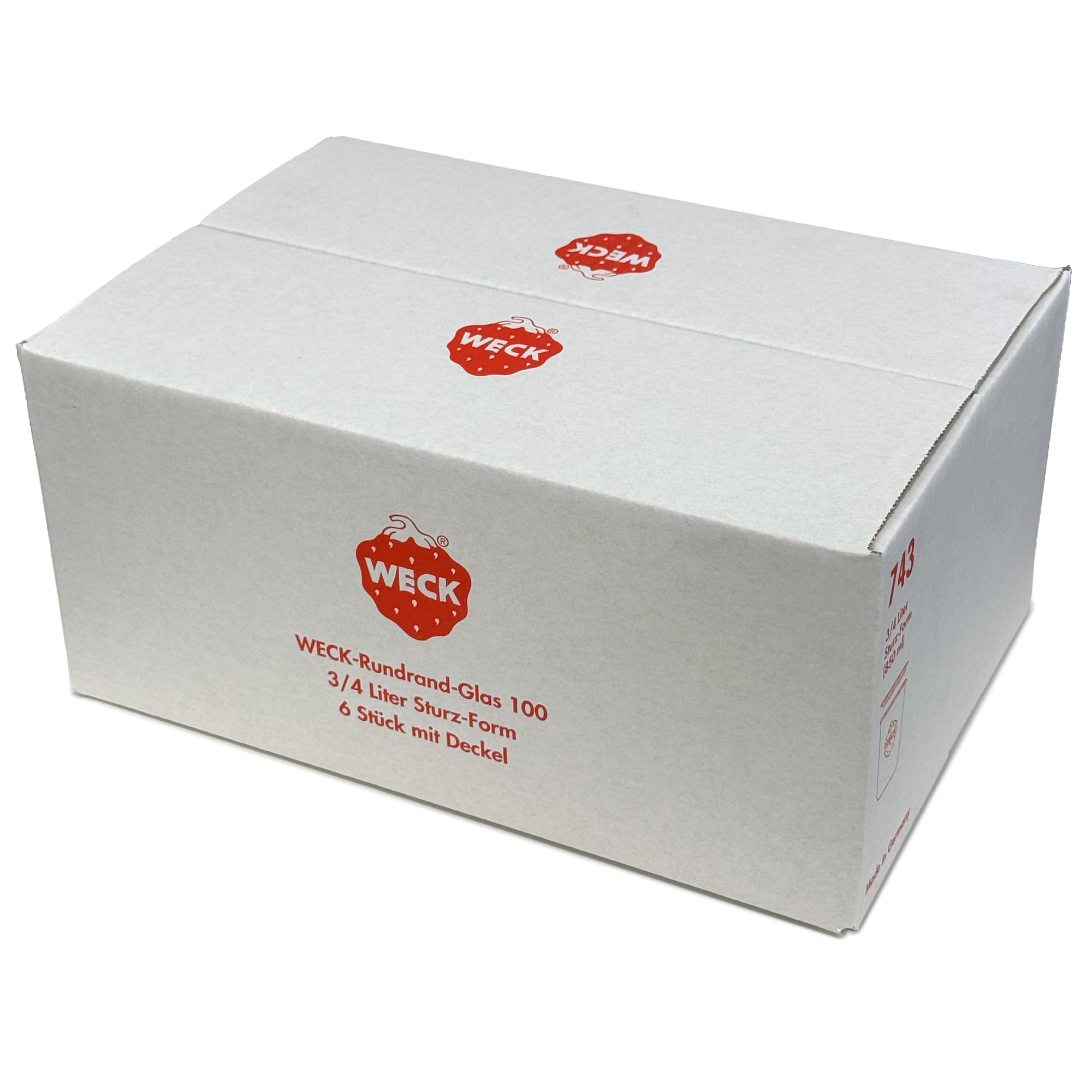 6x Κυλινδρικό βάζο WECK 850 ml με γυάλινο καπάκι RR 100
