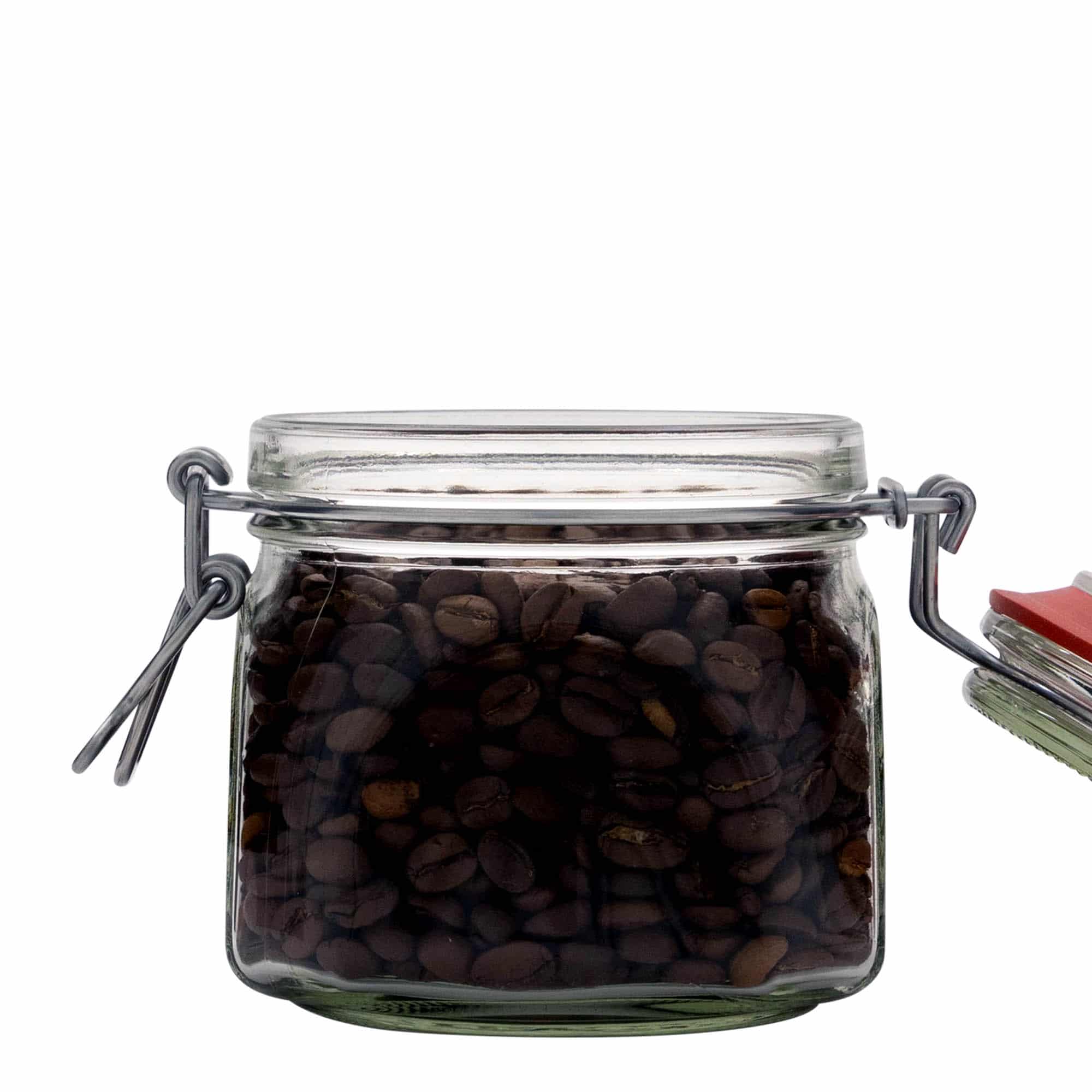 Βάζο με καπάκι με κλιπ 630 ml, τετράγωνο, στόμιο: καπάκι με κλιπ