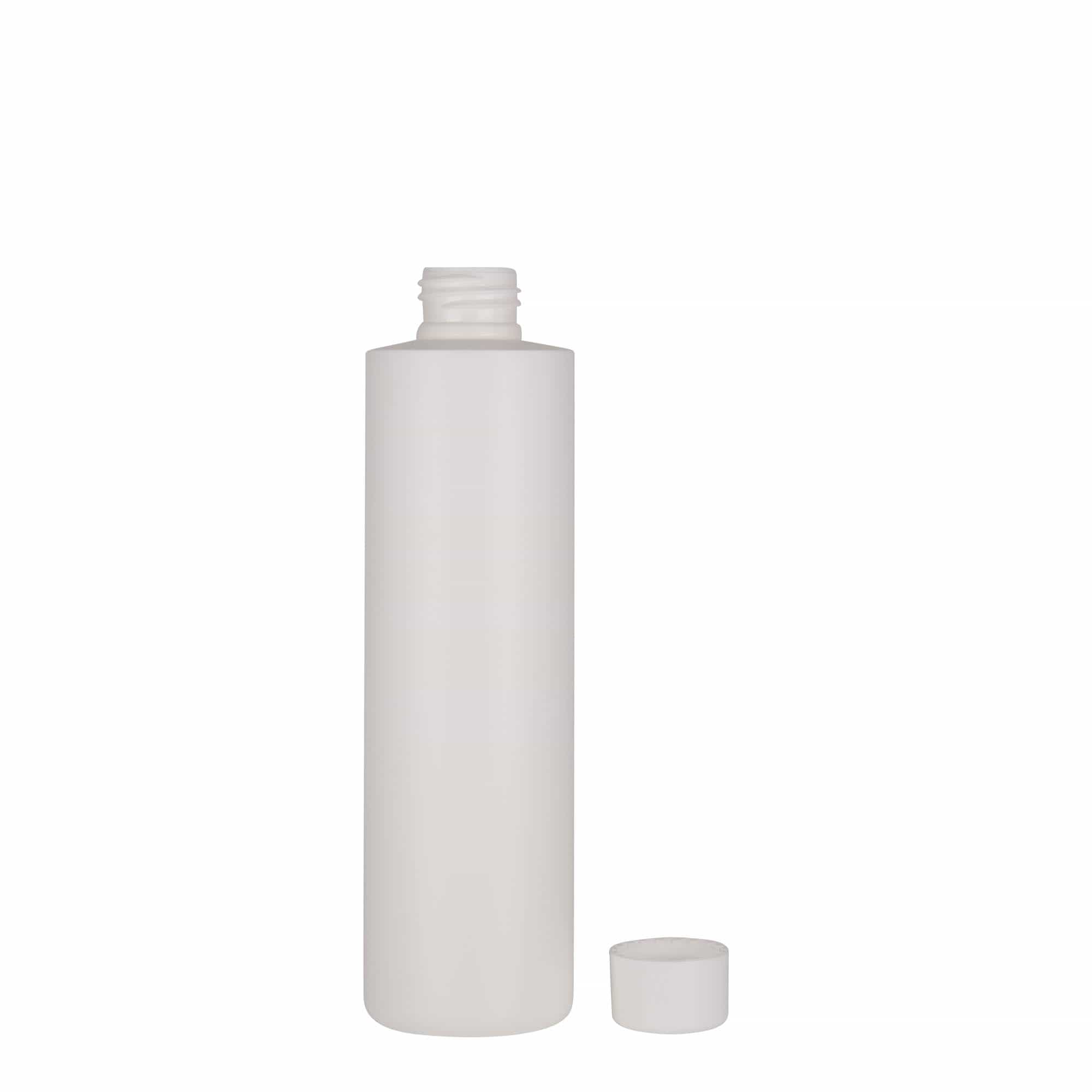 250 ml πλαστικό μπουκάλι 'Pipe', πράσινο HDPE, λευκό, στόμιο: 24/410