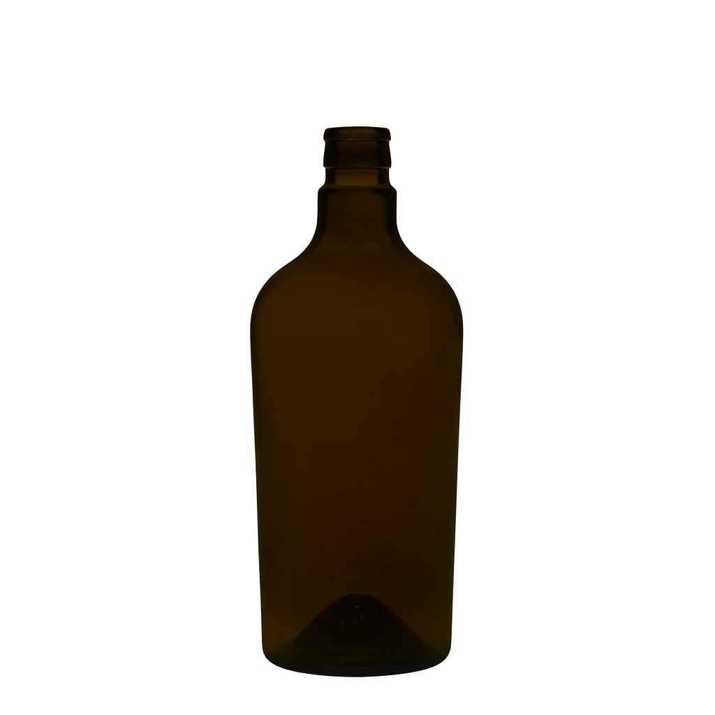 750 ml μπουκάλι ξυδιού/λαδιού 'Oleum', γυαλί, παλαιωμένο πράσινο, στόμιο: DOP