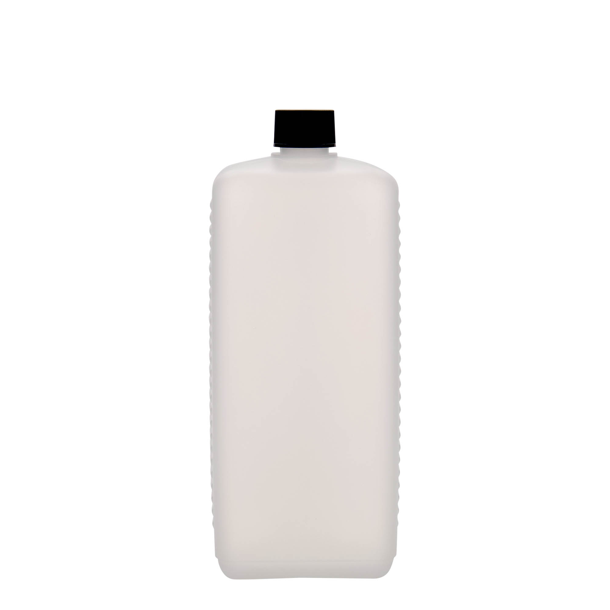 Ορθογώνιο μπουκάλι 1.000 ml, πλαστικό HDPE, φυσικό χρώμα, στόμιο: DIN 25 EPE