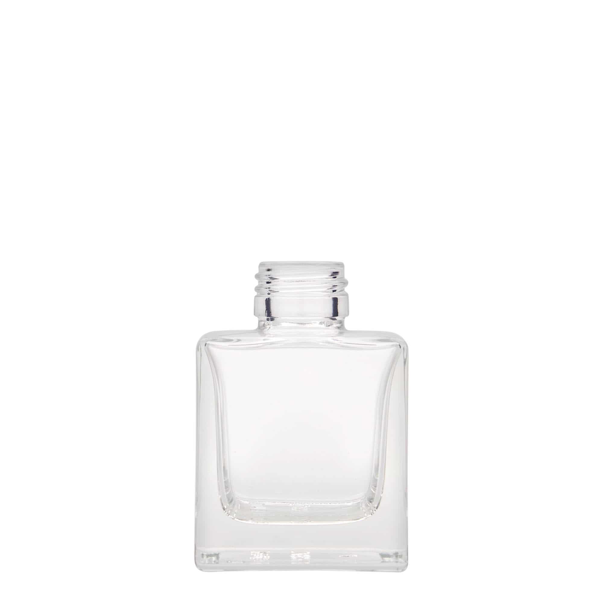 Γυάλινο μπουκάλι 'Cube' 100 ml, τετράγωνο, στόμιο: PP 28