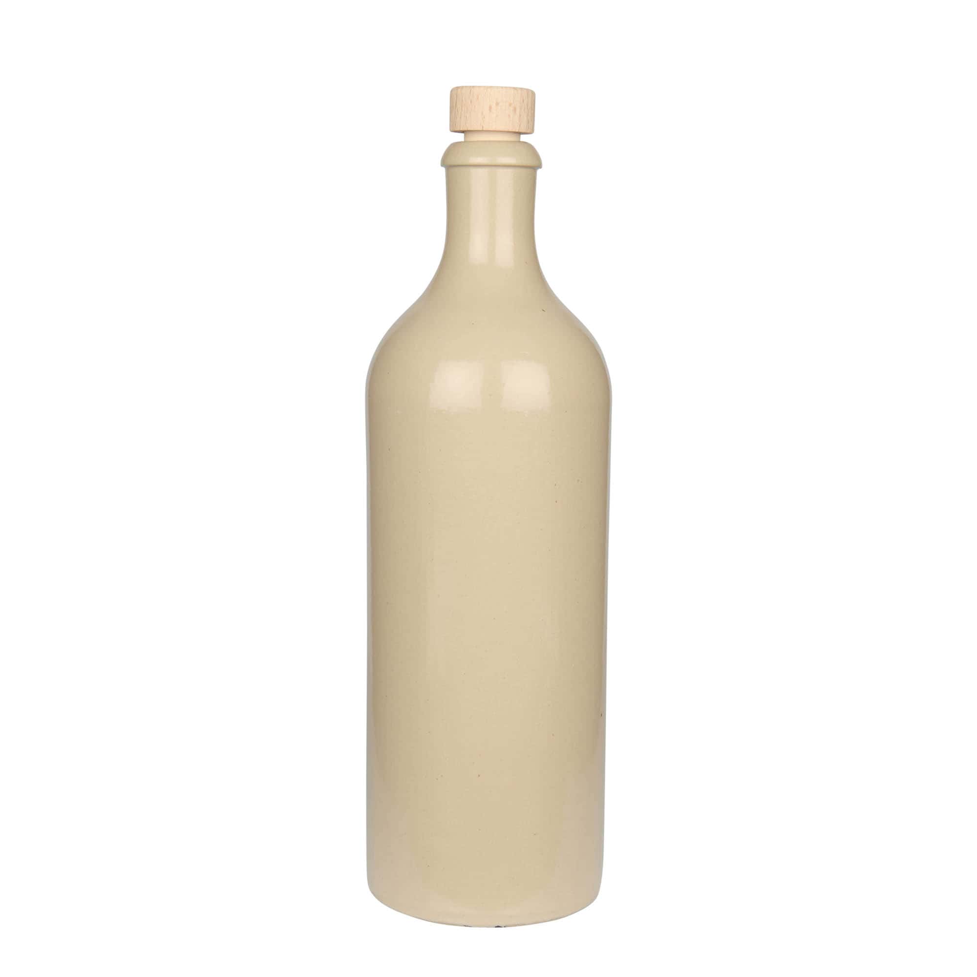 750 ml δοχείο από πηλό, κεραμικό, μπεζ, στόμιο: φελλός