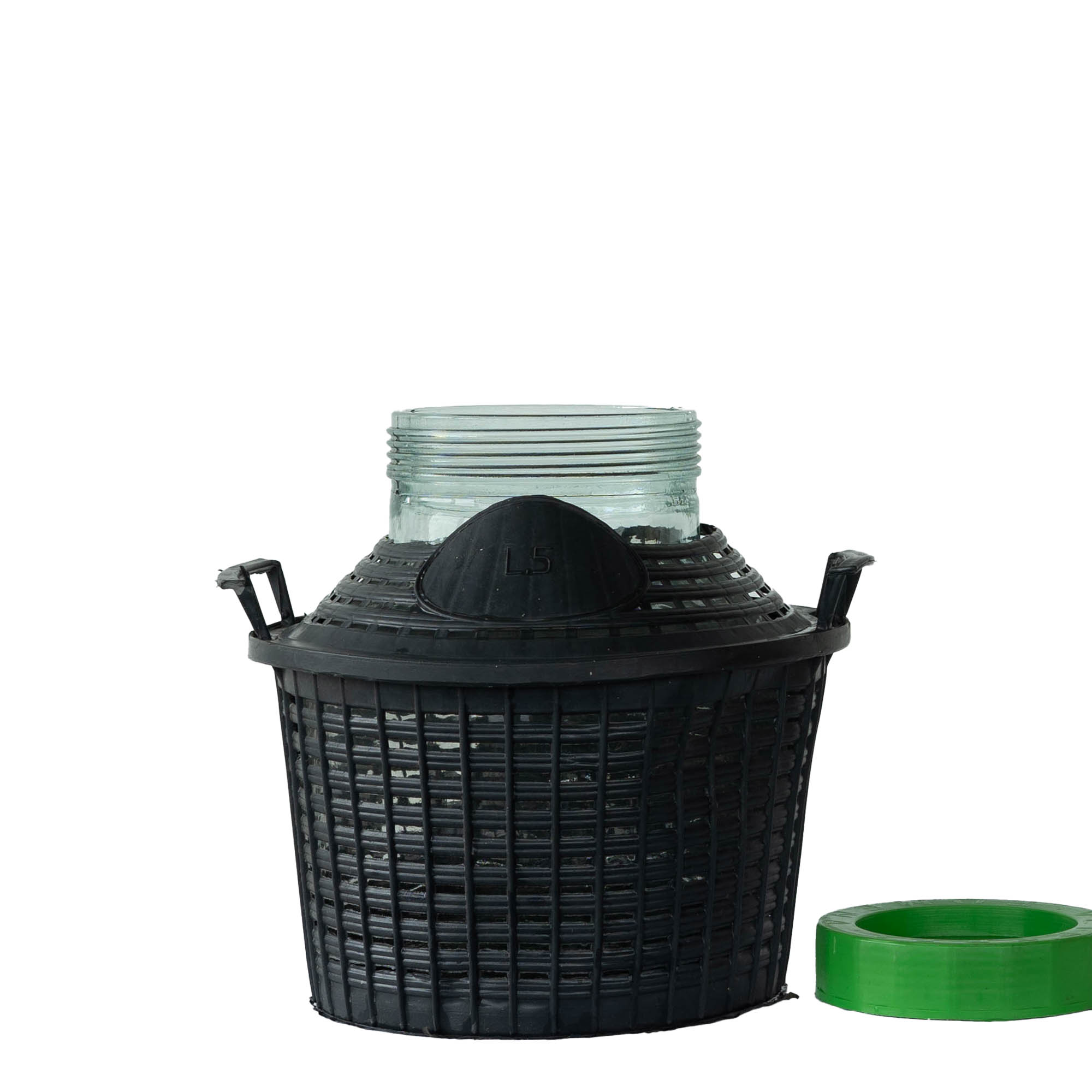 Νταμιτζάνα 5 l με φαρδύ λαιμό, γυάλινη, στόμιο: βιδωτό πώμα Νταμιτζάνα 5 l με φαρδύ λαιμό, γυάλινη, στόμιο: βιδωτό πώμα