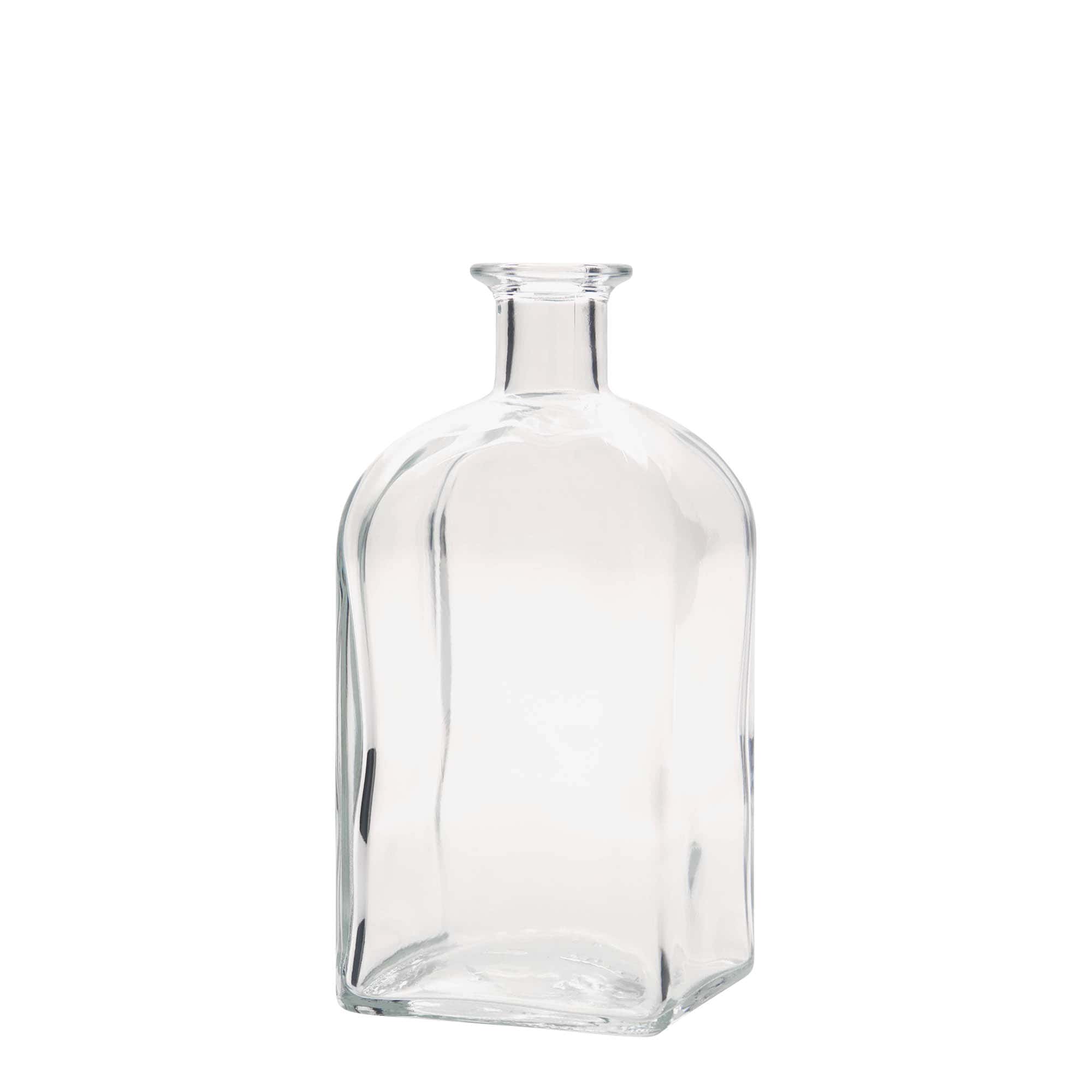 Γυάλινο μπουκάλι φαρμακείου 'Carré' 700 ml, τετράγωνο, στόμιο: φελλός