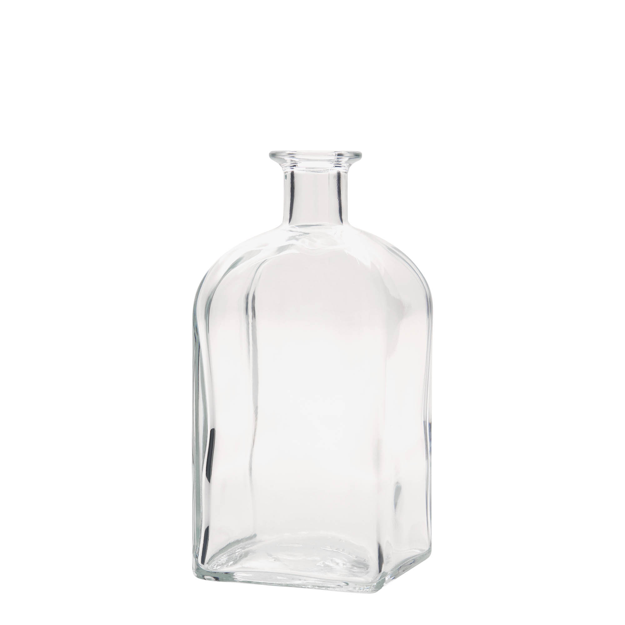 Γυάλινο μπουκάλι φαρμακείου 'Carré' 700 ml, τετράγωνο, στόμιο: φελλός