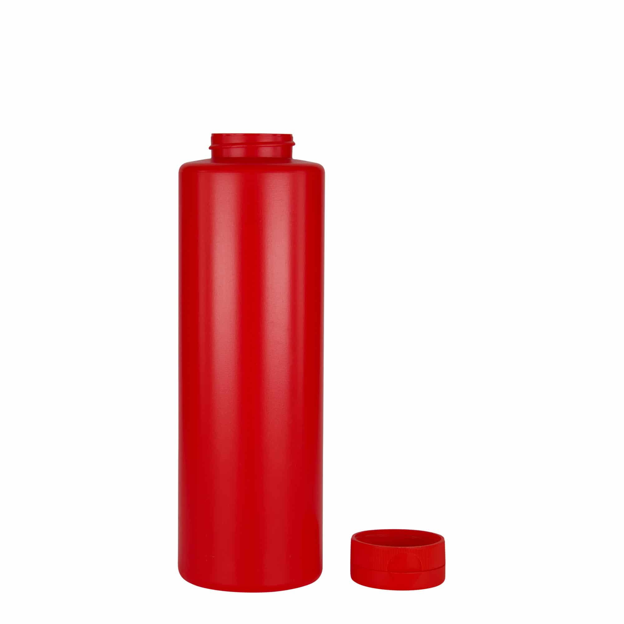 Μπουκάλι για σως 500 ml, πλαστικό LDPE, κόκκινο, στόμιο: GPI 38/400