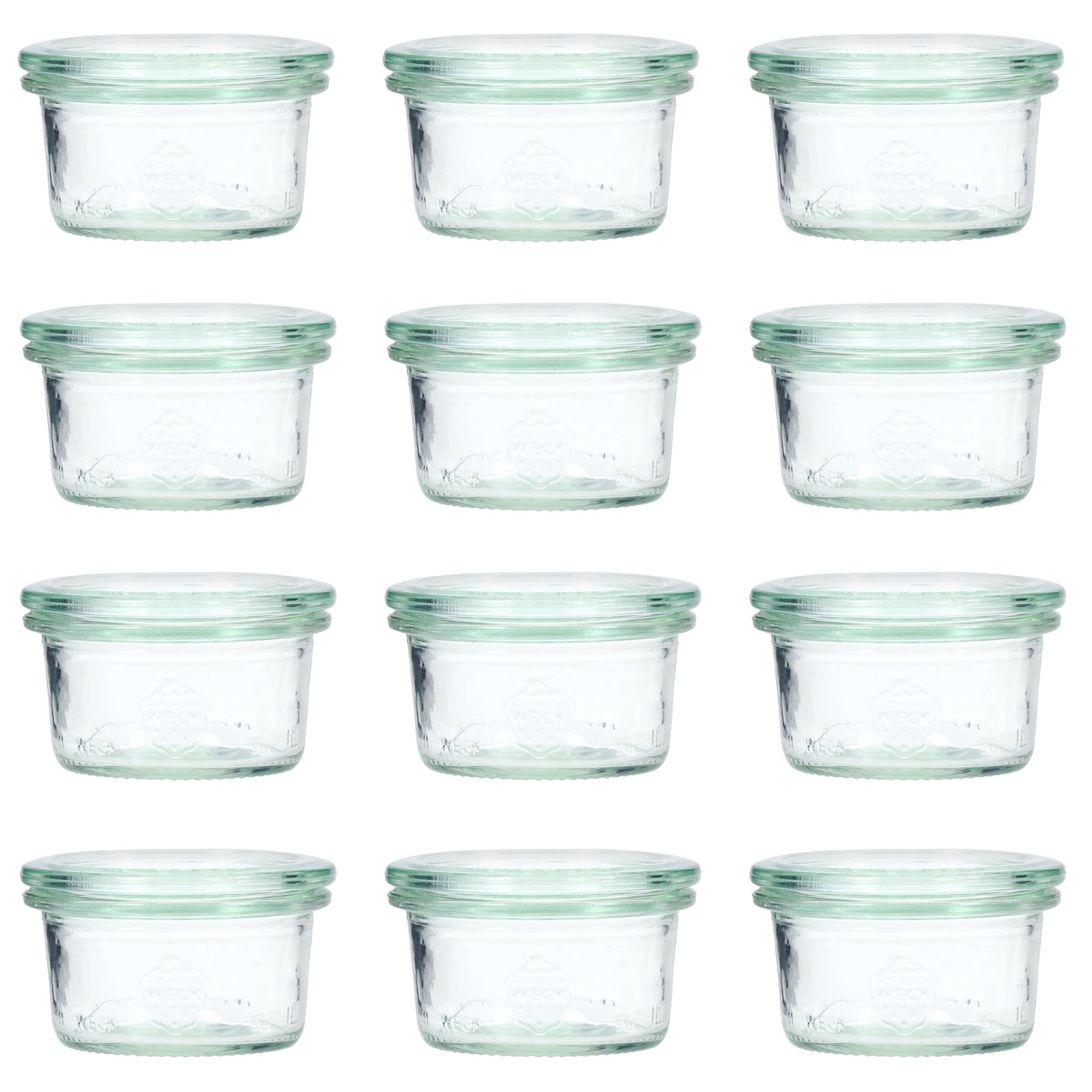 12x Κυλινδρικό βάζο WECK 50 ml με γυάλινο καπάκι RR 60