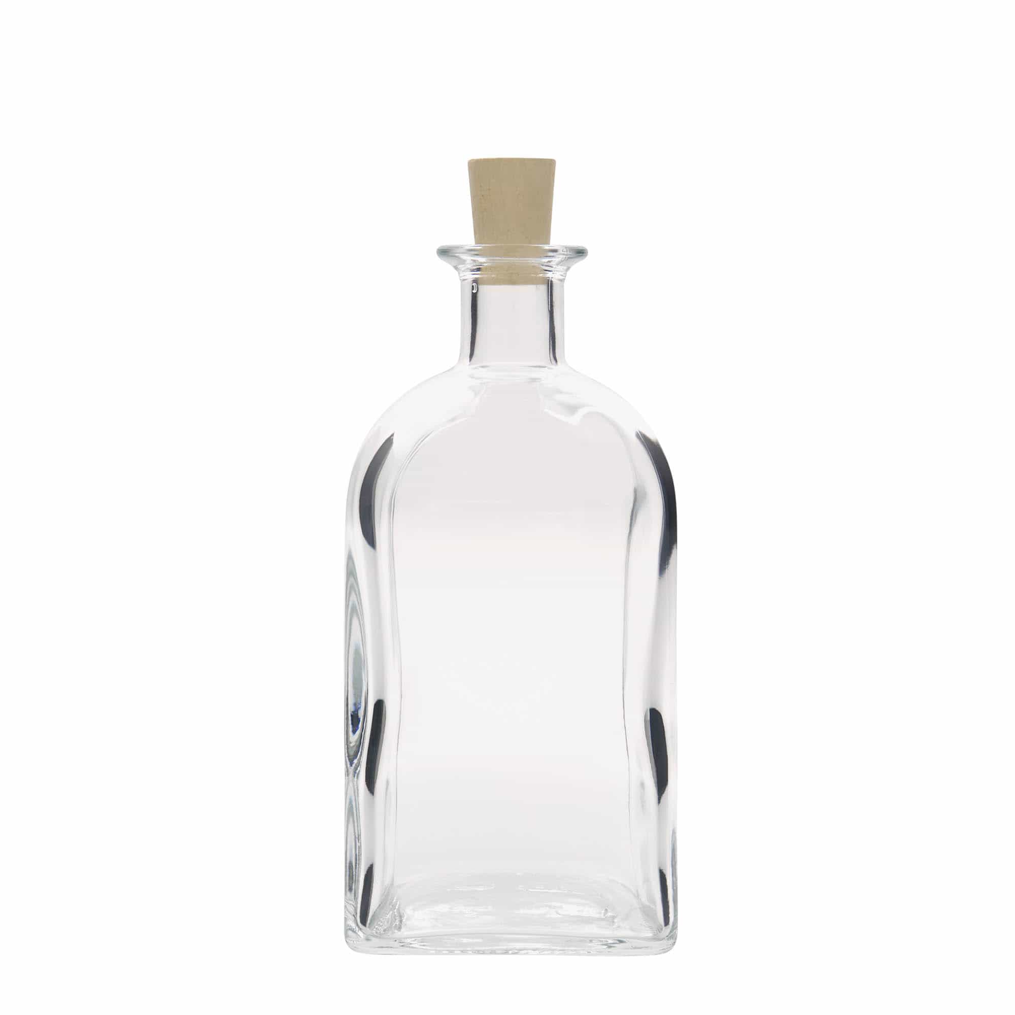 Γυάλινο μπουκάλι φαρμακείου 'Carré' 700 ml, τετράγωνο, στόμιο: φελλός