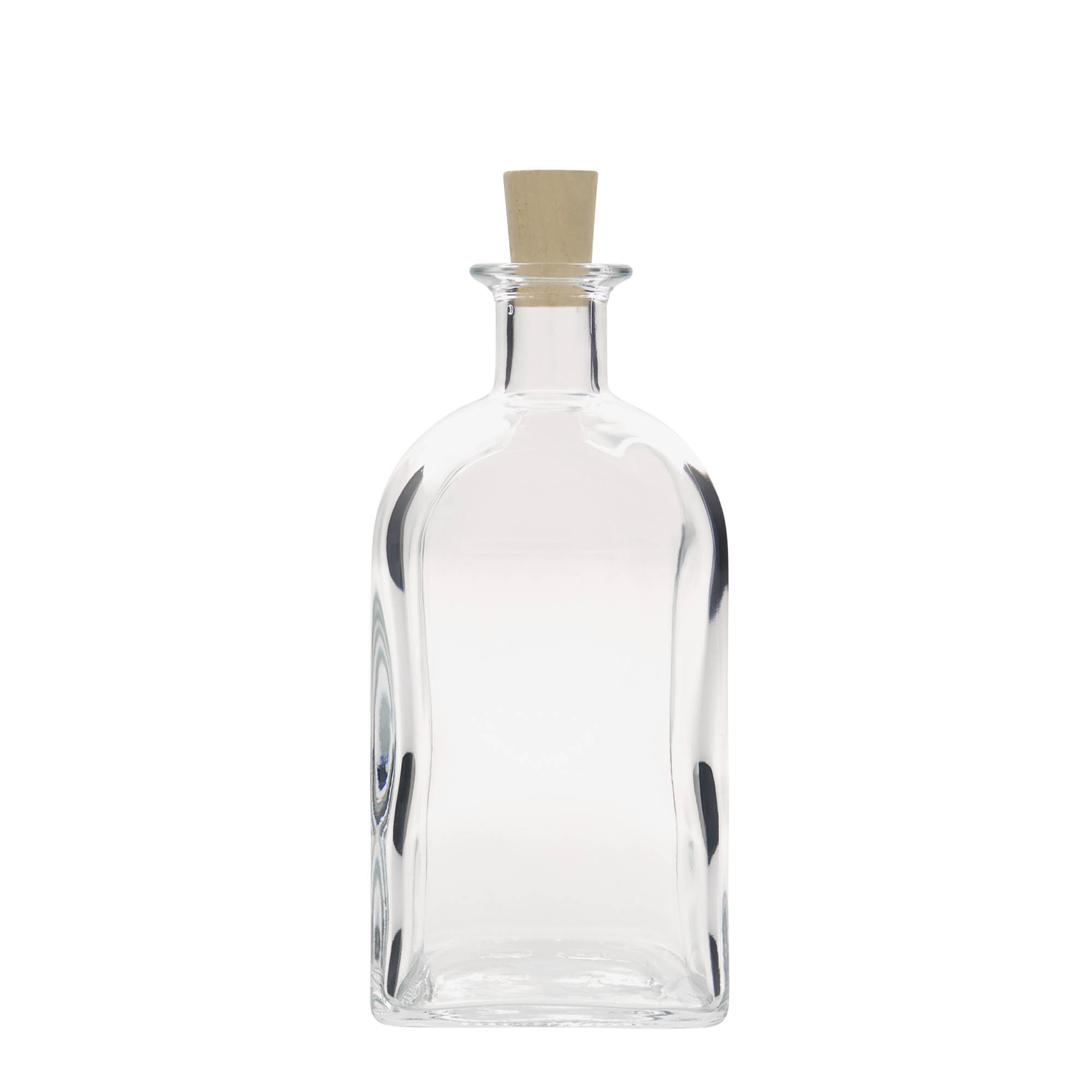 Γυάλινο μπουκάλι φαρμακείου 'Carré' 700 ml, τετράγωνο, στόμιο: φελλός
