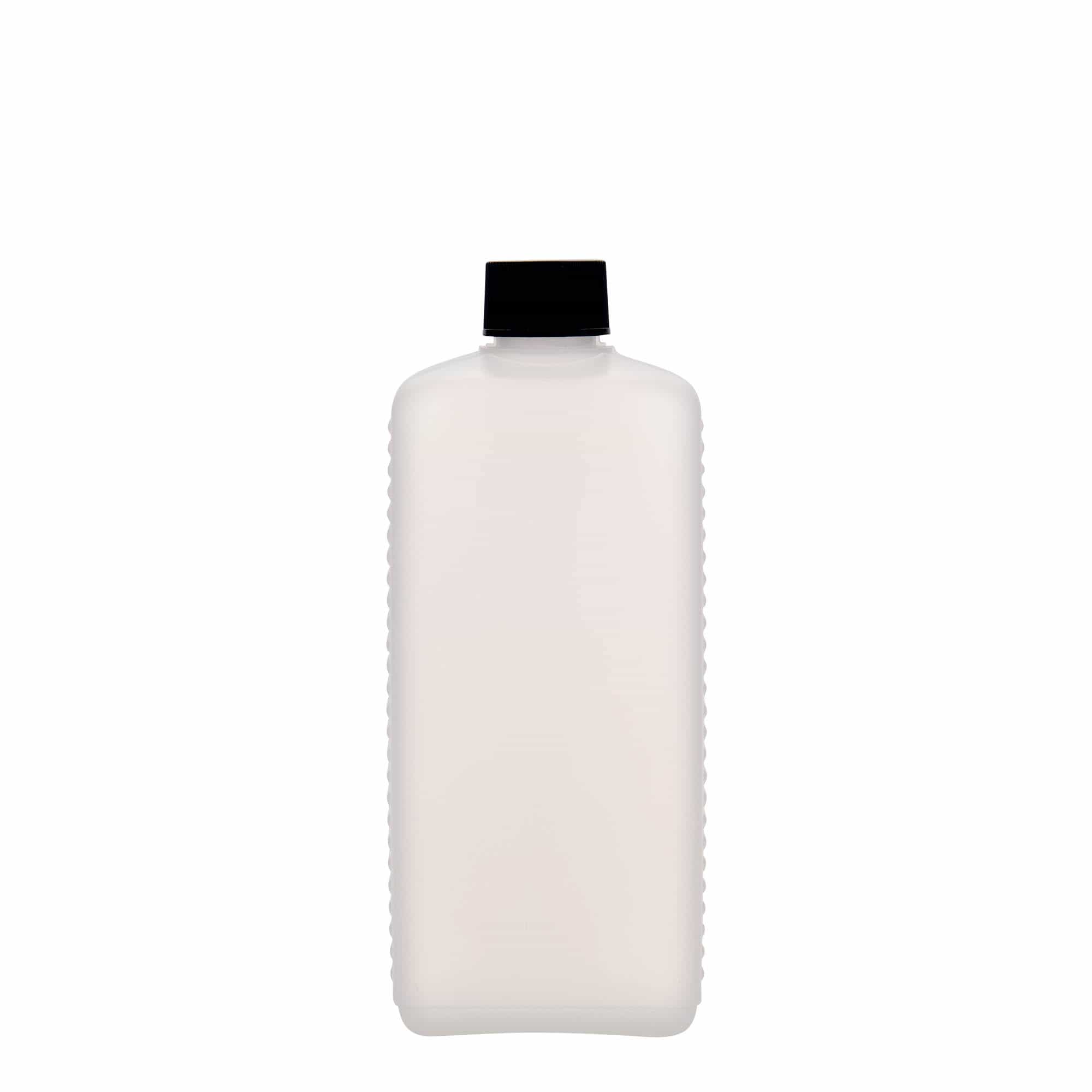 Ορθογώνιο μπουκάλι 500 ml, πλαστικό HDPE, φυσικό χρώμα, στόμιο: DIN 25 EPE