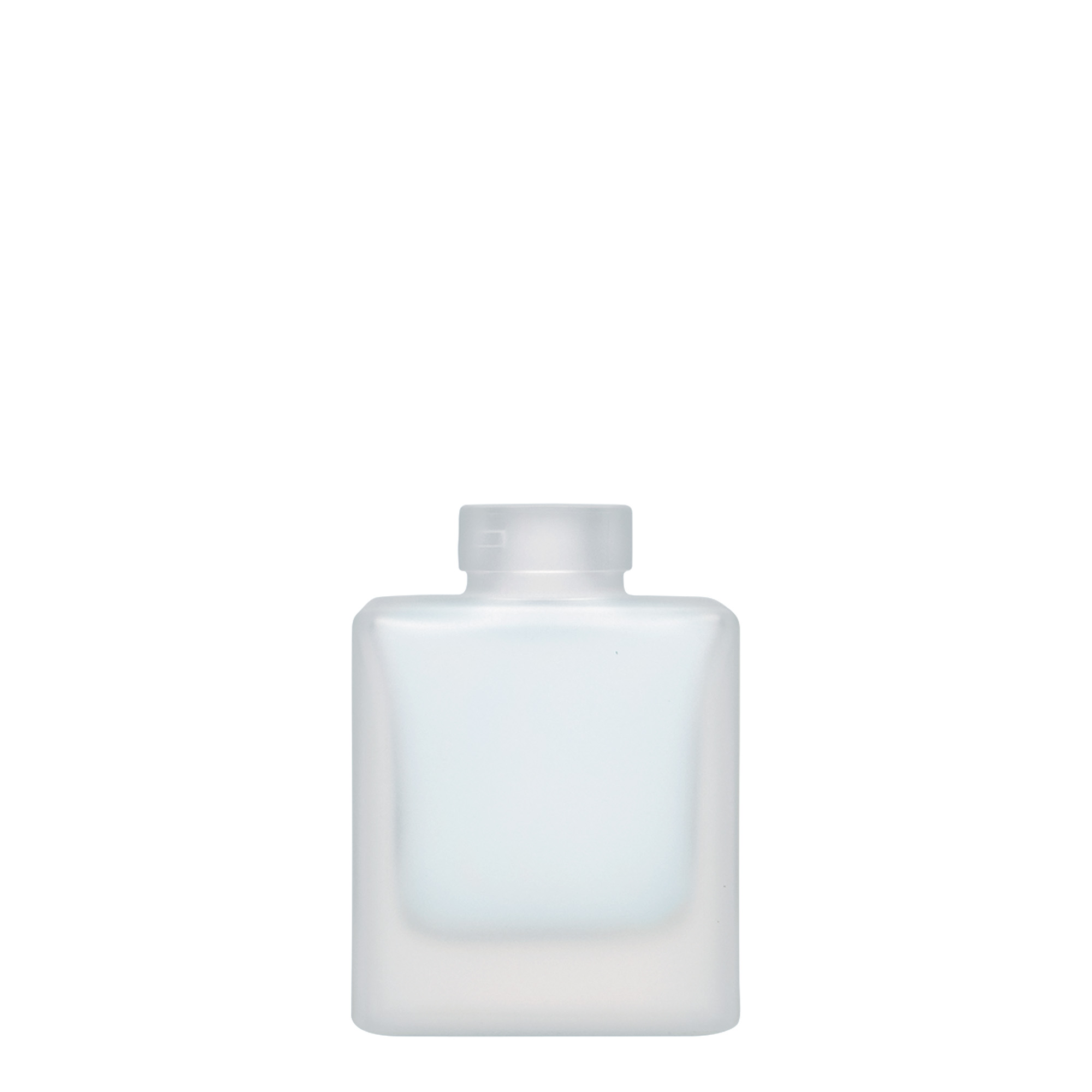 Γυάλινο μπουκάλι 'Cube' 100 ml, τετράγωνο, εφέ του πάγου, στόμιο: φελλός