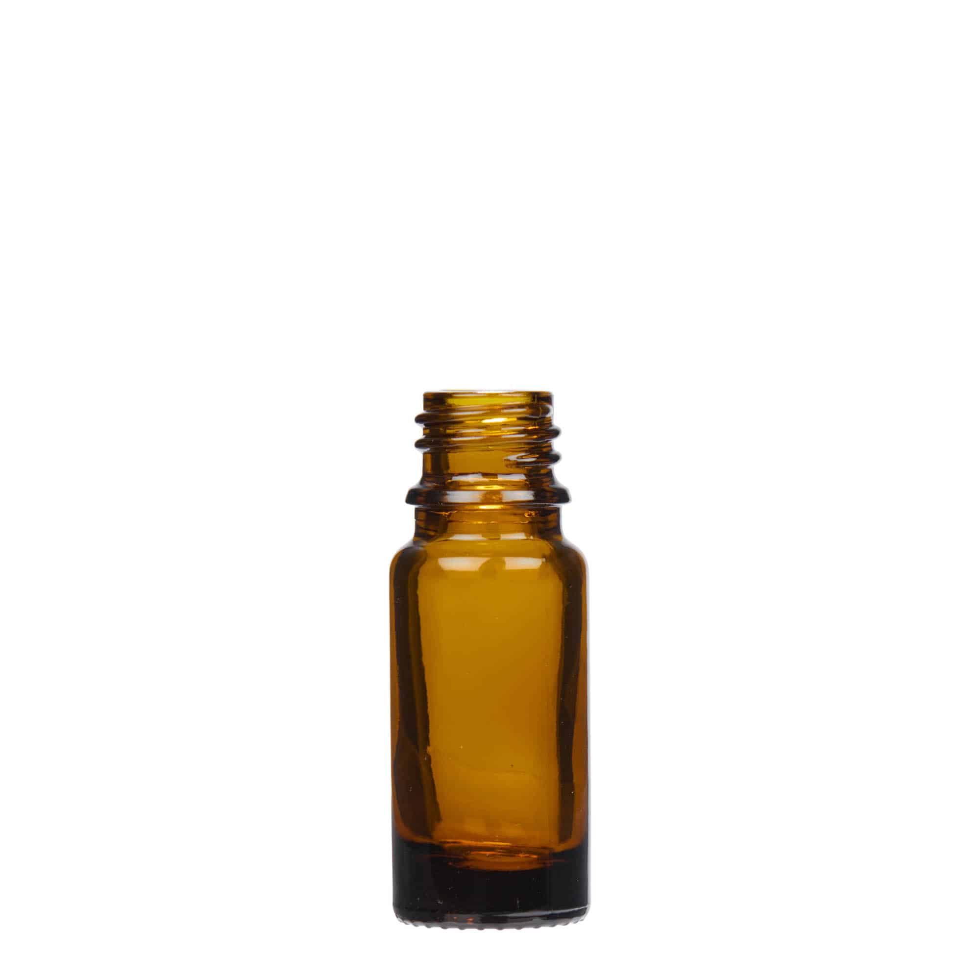 Μπουκάλι φαρμάκου με σταγονόμετρο 10 ml, γυάλινο, καφέ, στόμιο: DIN 18