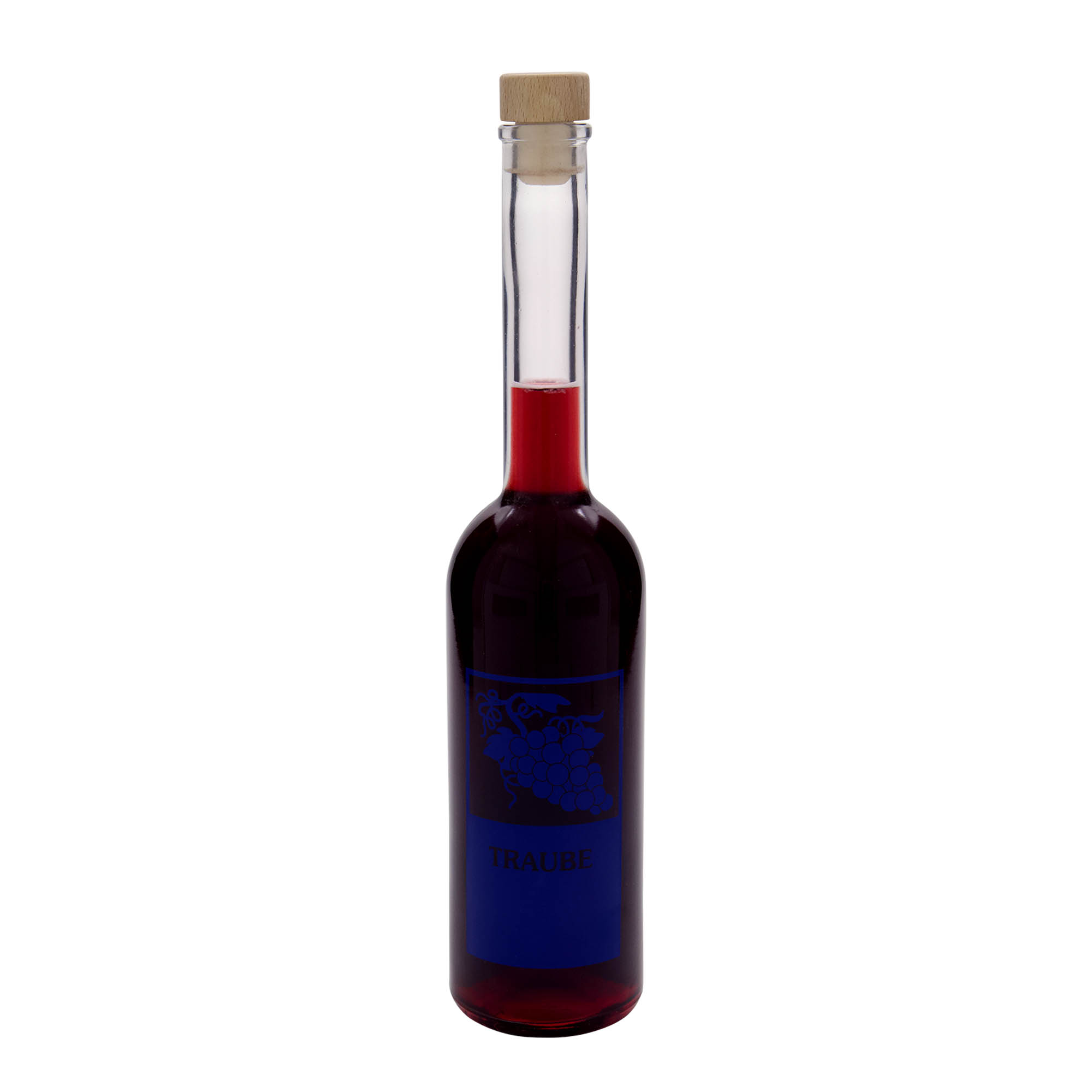 Γυάλινο μπουκάλι 'Opera' 500 ml, σχέδιο: σταφύλια, στόμιο: φελλός