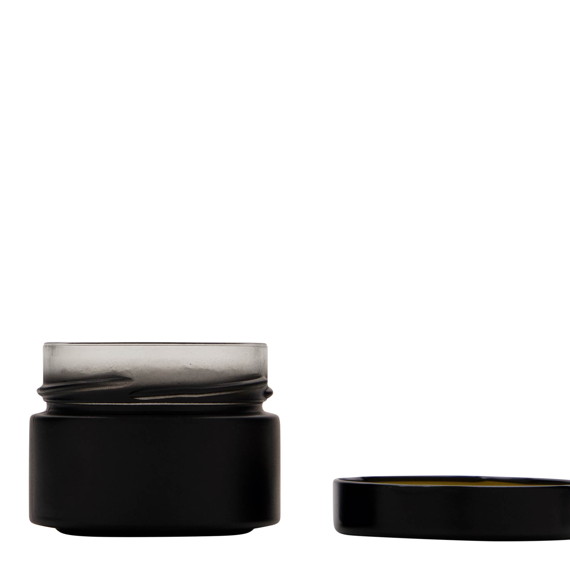 130 ml στρογγυλό γυαλί 'Aurora', μαύρο, στόμιο: Deep-Twist-Off (DTO 66)