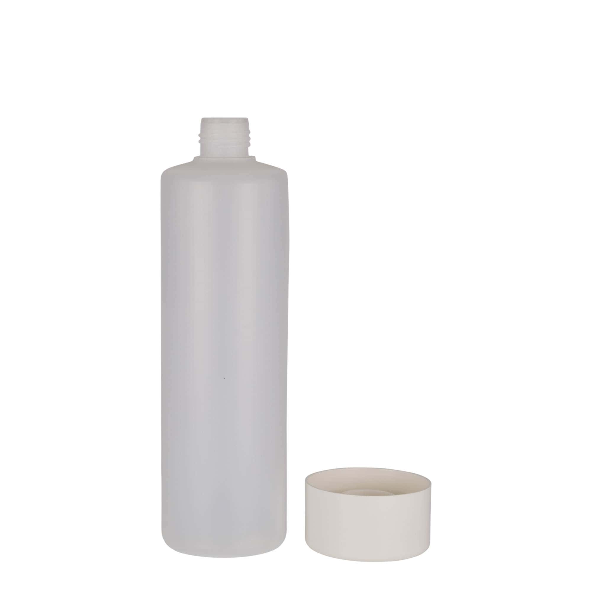 Στρογγυλό μπουκάλι 500 ml, πλαστικό PE, φυσικό χρώμα, στόμιο: βιδωτό πώμα