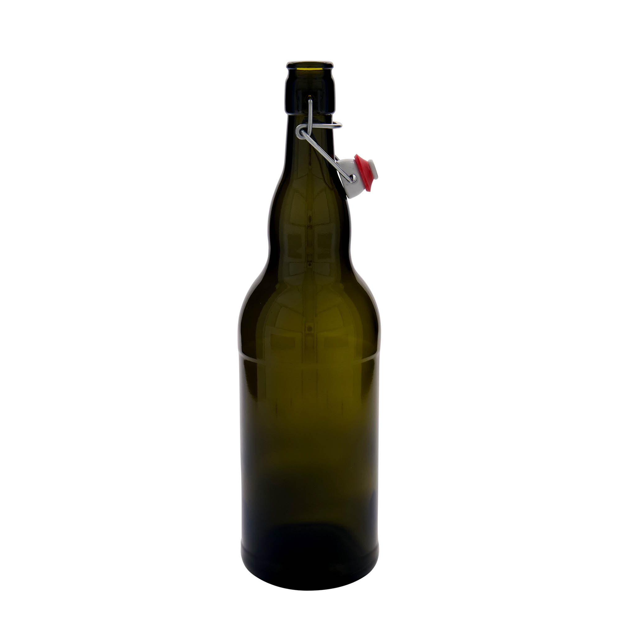 Μπουκάλι βελγικής μπύρας 1.000 ml, γυάλινο, πράσινο αντικέ, στόμιο: μηχανικό πώμα Μπουκάλι βελγικής μπύρας 1.000 ml, γυάλινο, πράσινο αντικέ, στόμιο: μηχανικό πώμα
