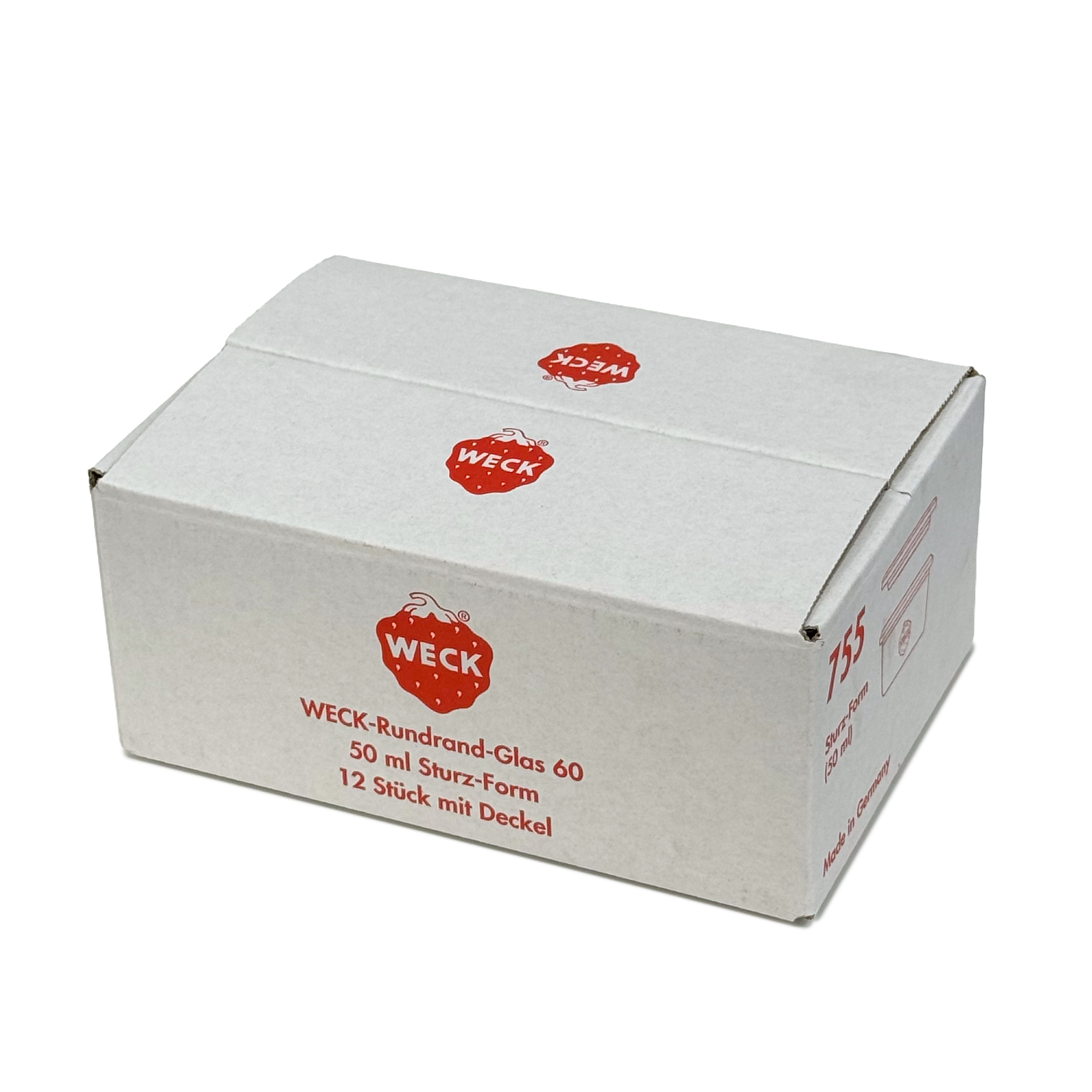 12x Κυλινδρικό βάζο WECK 50 ml με γυάλινο καπάκι RR 60