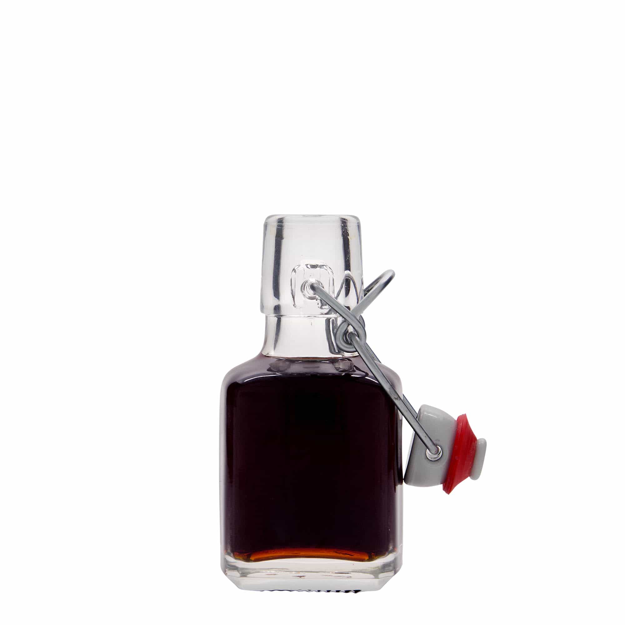 Γυάλινο μπουκάλι 'Kubica' 100 ml, τετράγωνο, στόμιο: μηχανικό πώμα