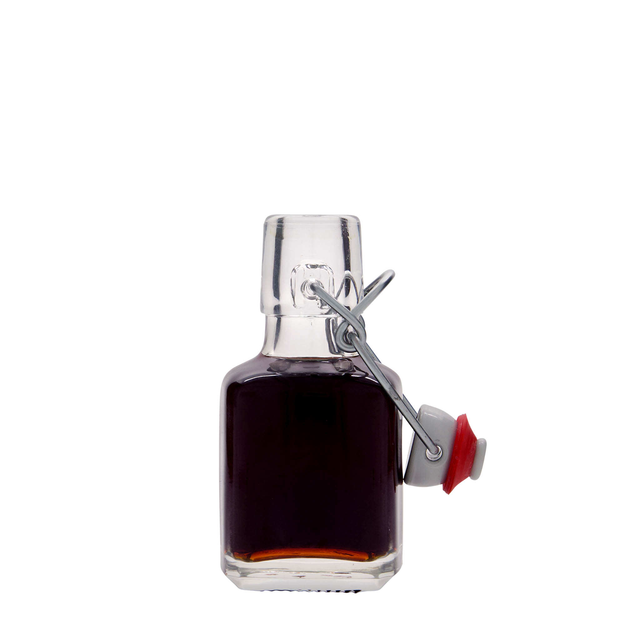 Γυάλινο μπουκάλι 'Kubica' 100 ml, τετράγωνο, στόμιο: μηχανικό πώμα