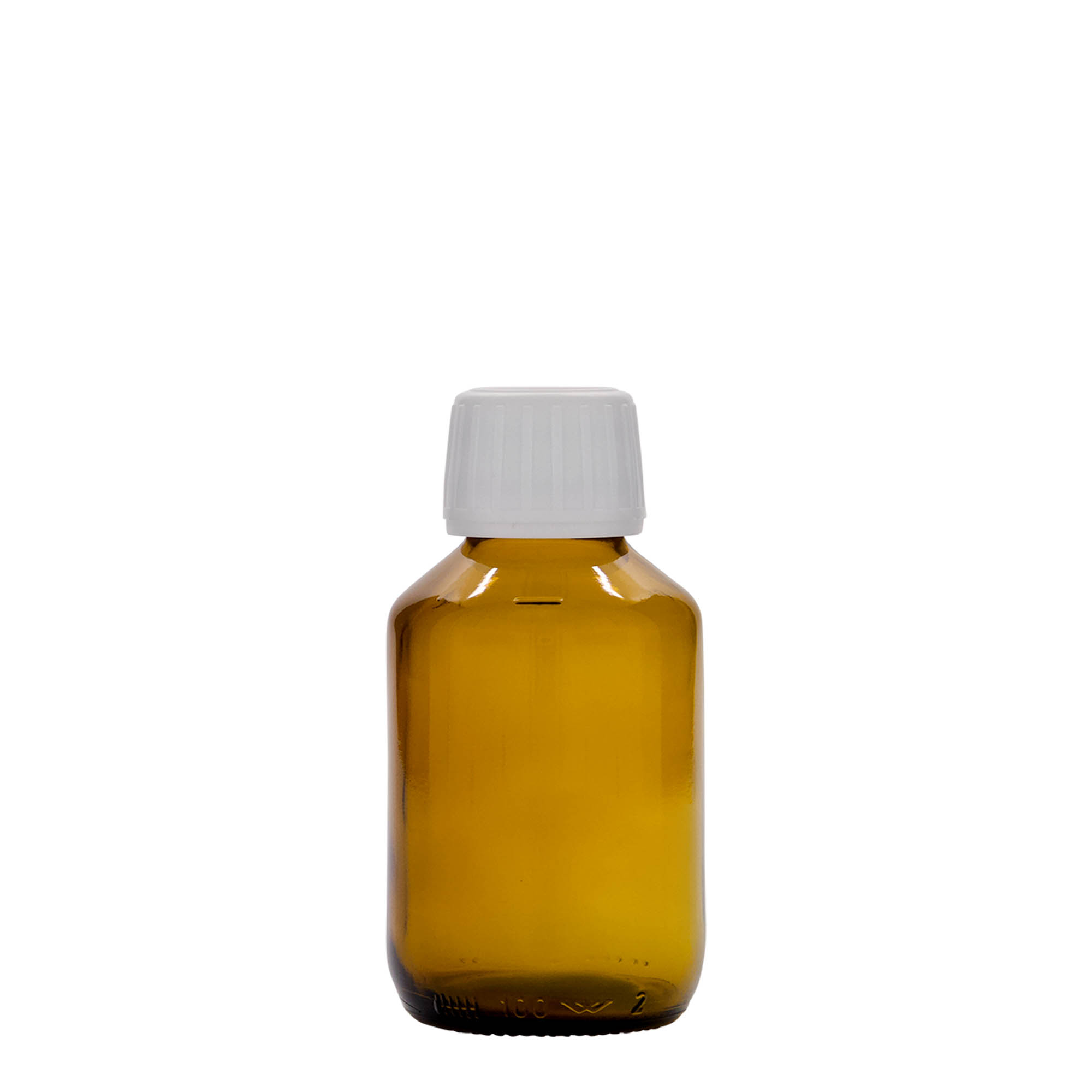 Μπουκάλι φαρμάκου 100 ml, καφέ, γυάλινο, στόμιο: PP 28
