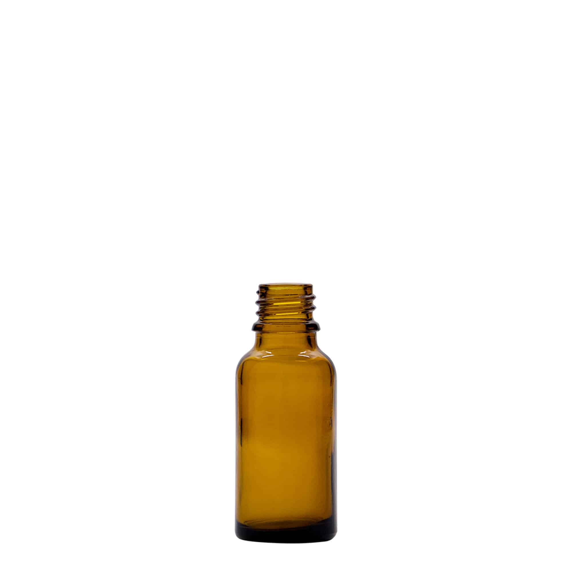 20 ml φαρμακευτικό μπουκάλι, καφέ γυαλί, στόμιο: DIN 18
