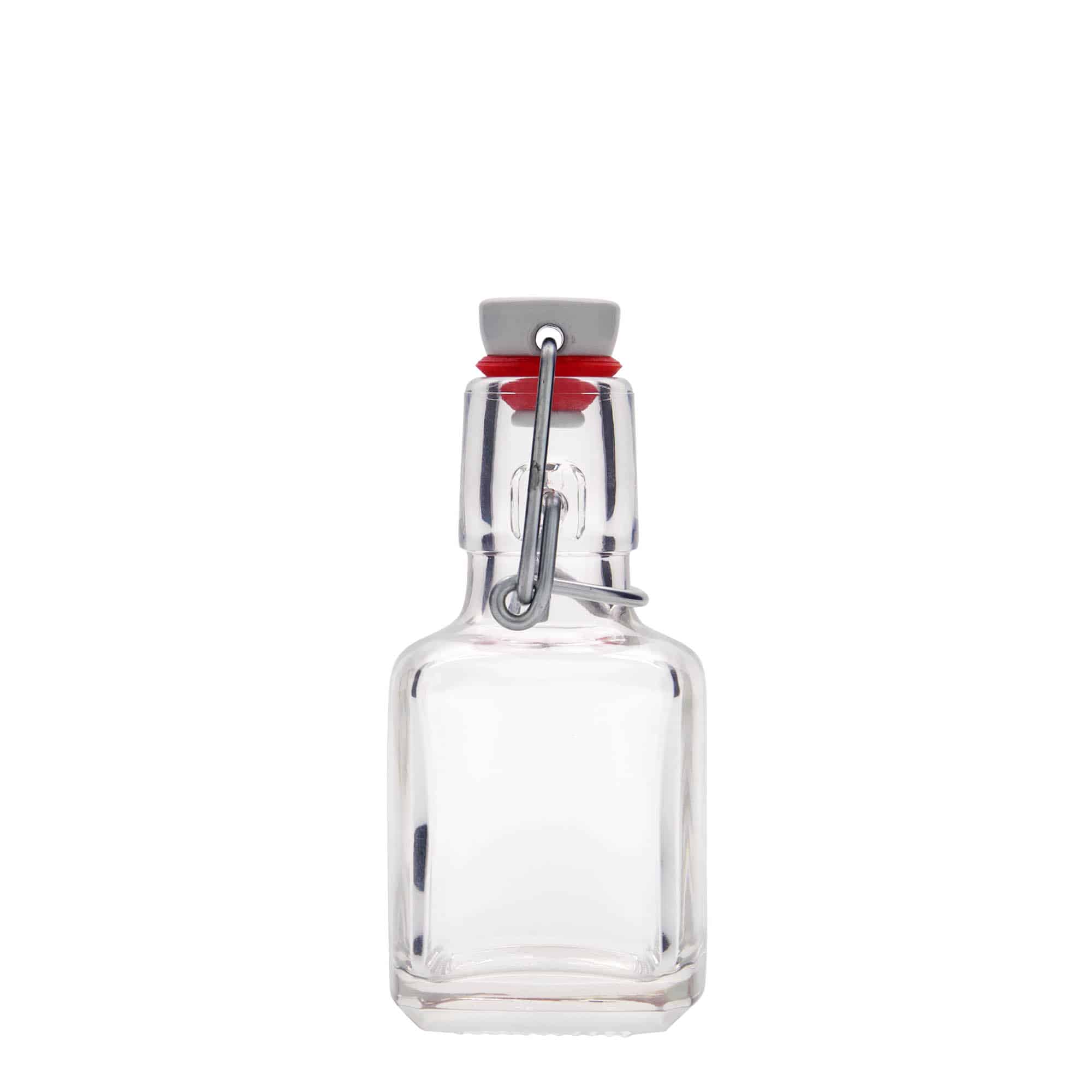 Γυάλινο μπουκάλι 'Kubica' 100 ml, τετράγωνο, στόμιο: μηχανικό πώμα