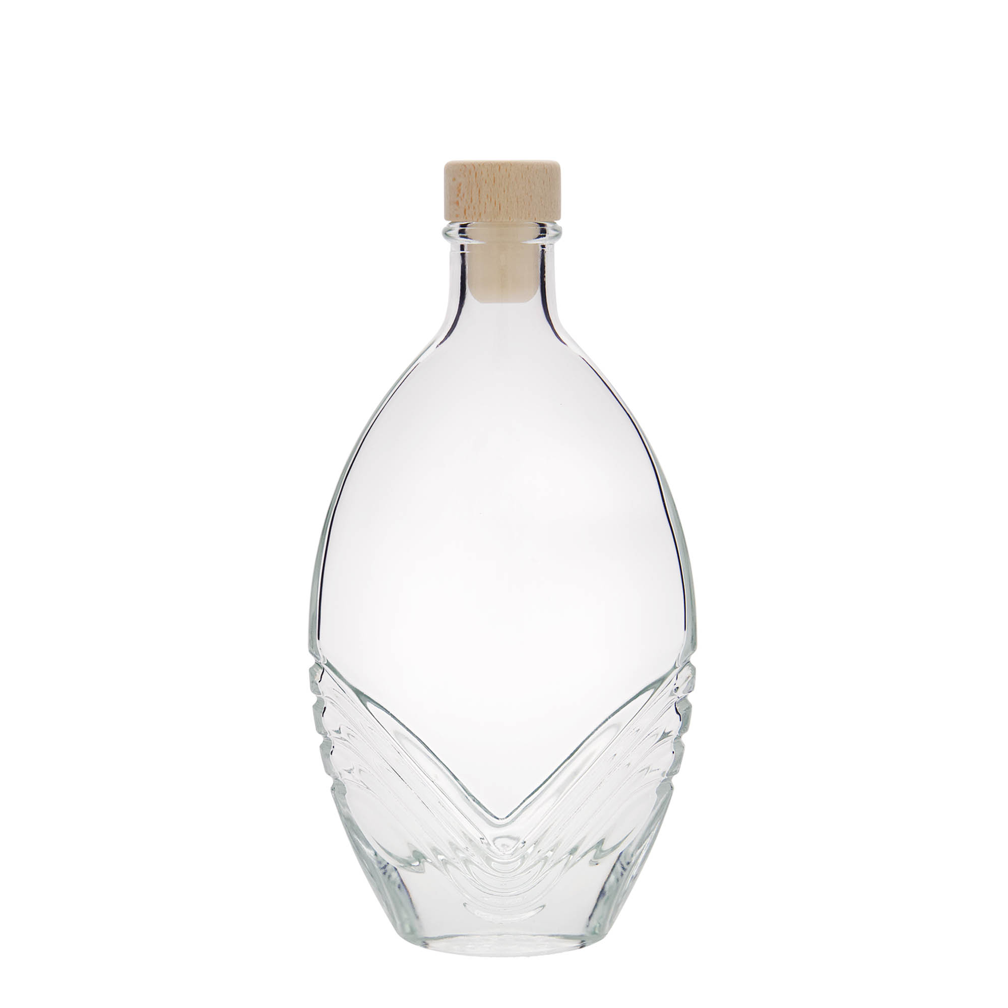 Γυάλινο μπουκάλι 'Florence' 200 ml, οβάλ, στόμιο: φελλός