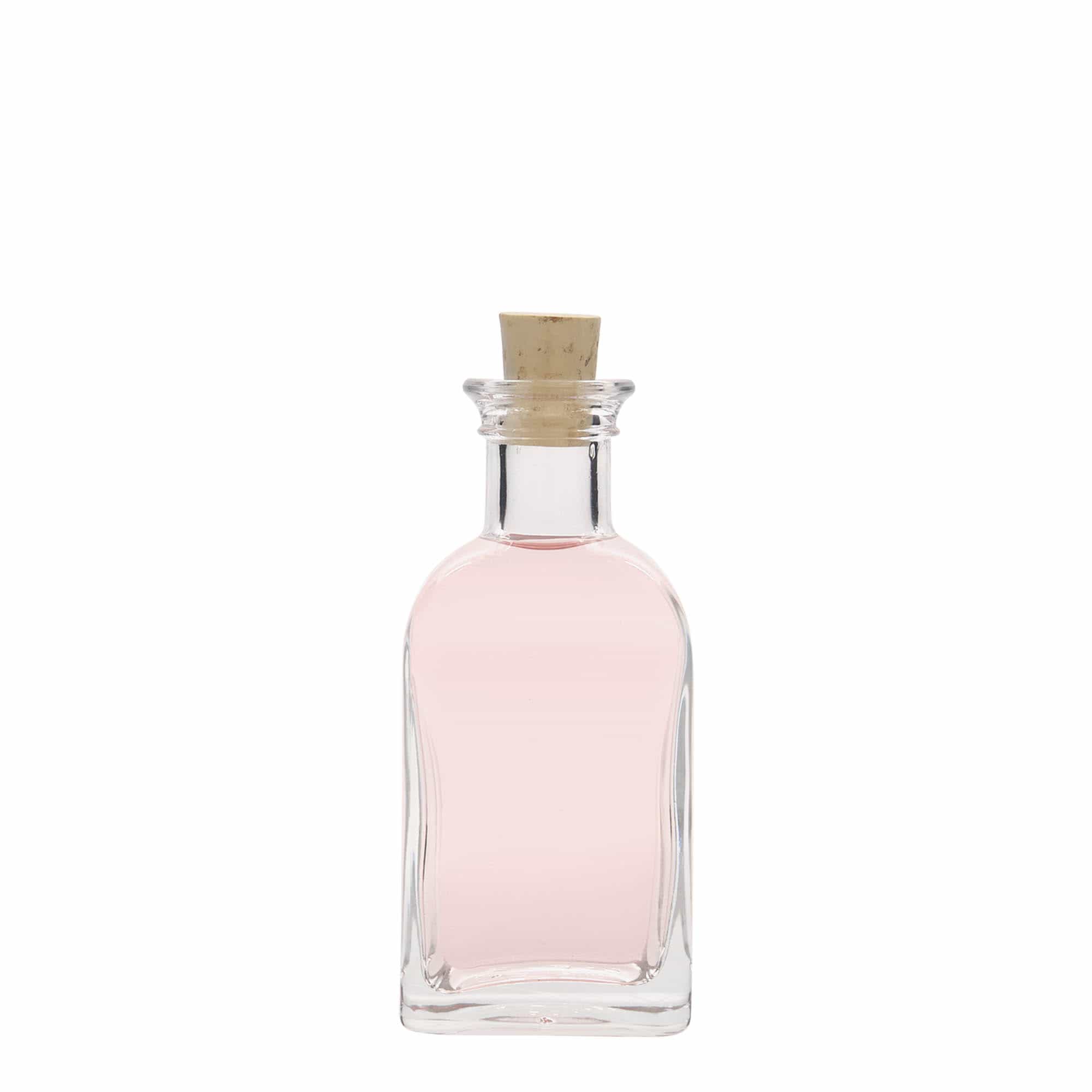 100 ml γυάλινο μπουκάλι Apotheker Carré, τετράγωνο, στόμιο: φελλός