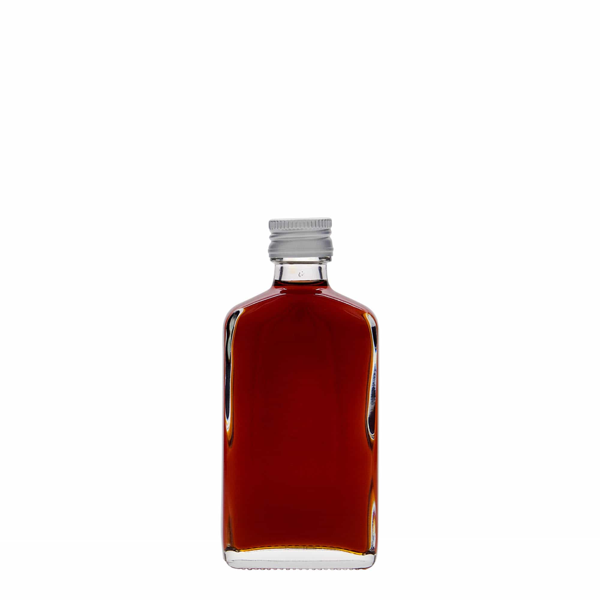 Φλασκί τσέπης 50 ml, ορθογώνιο, γυάλινο, στόμιο: PP 18