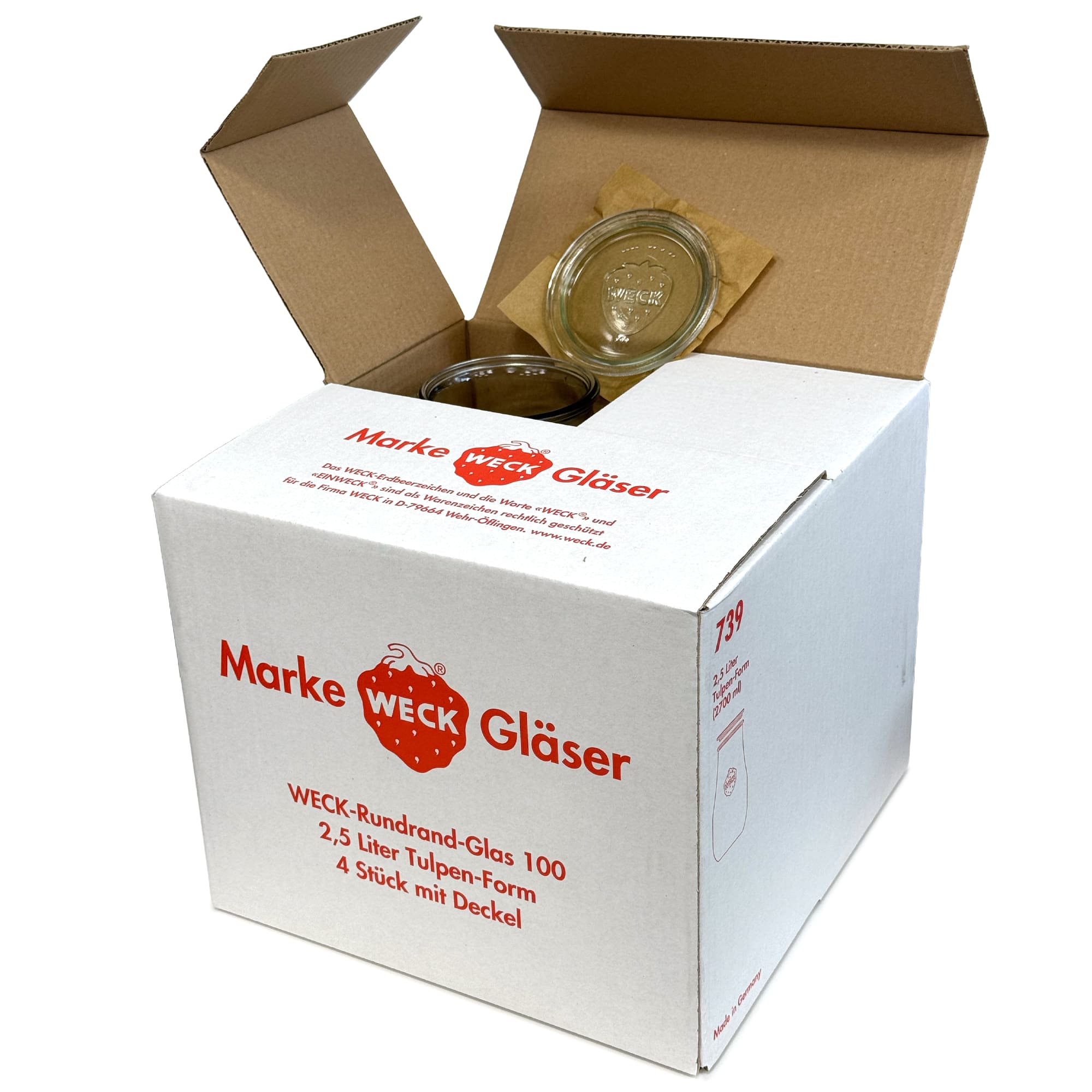 4x Βάζο-τουλίπα WECK 2700 ml με γυάλινο καπάκι RR 100