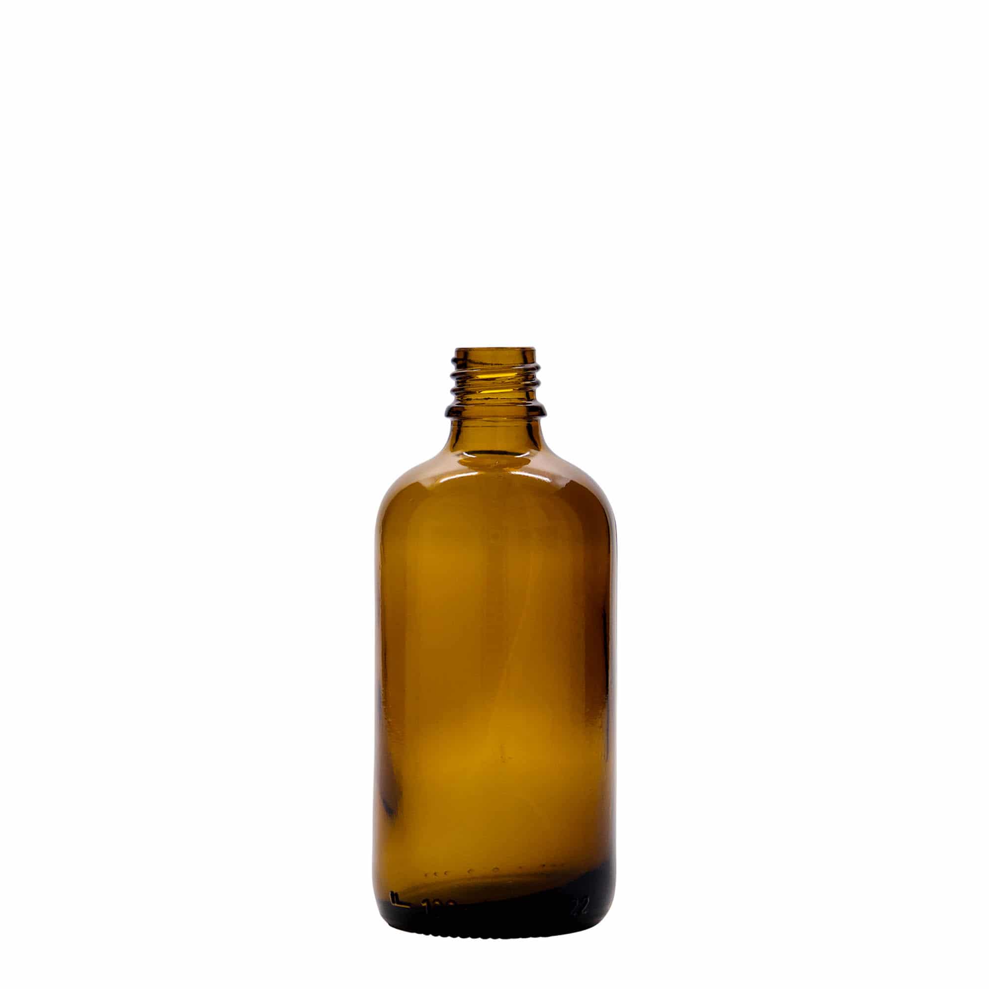 Μπουκάλι φαρμάκου με αντλία λοσιόν 100 ml, γυάλινο, καφέ, στόμιο: DIN 18