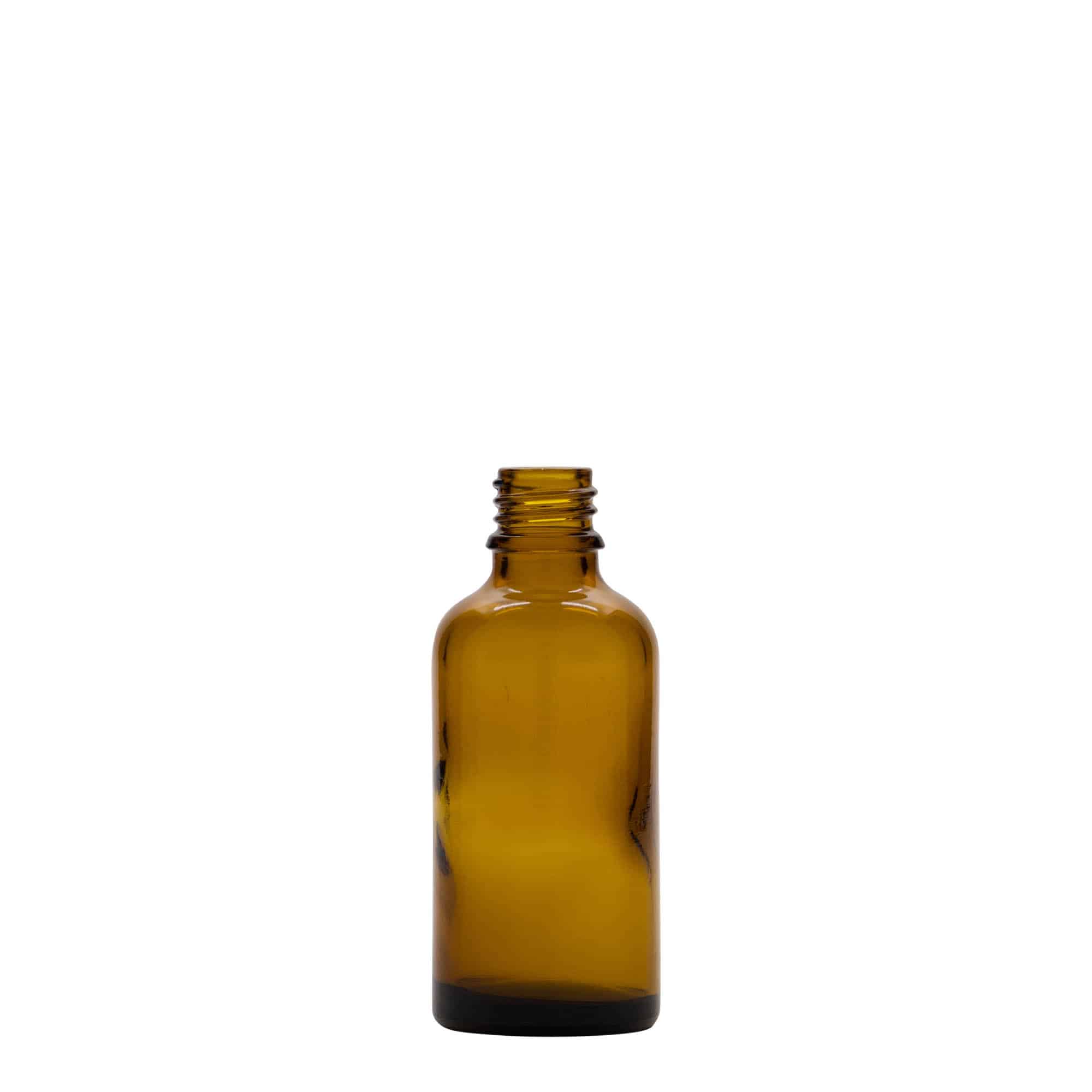50 ml φιαλίδιο φαρμάκου, γυαλί, καφέ, στόμιο: DIN 18