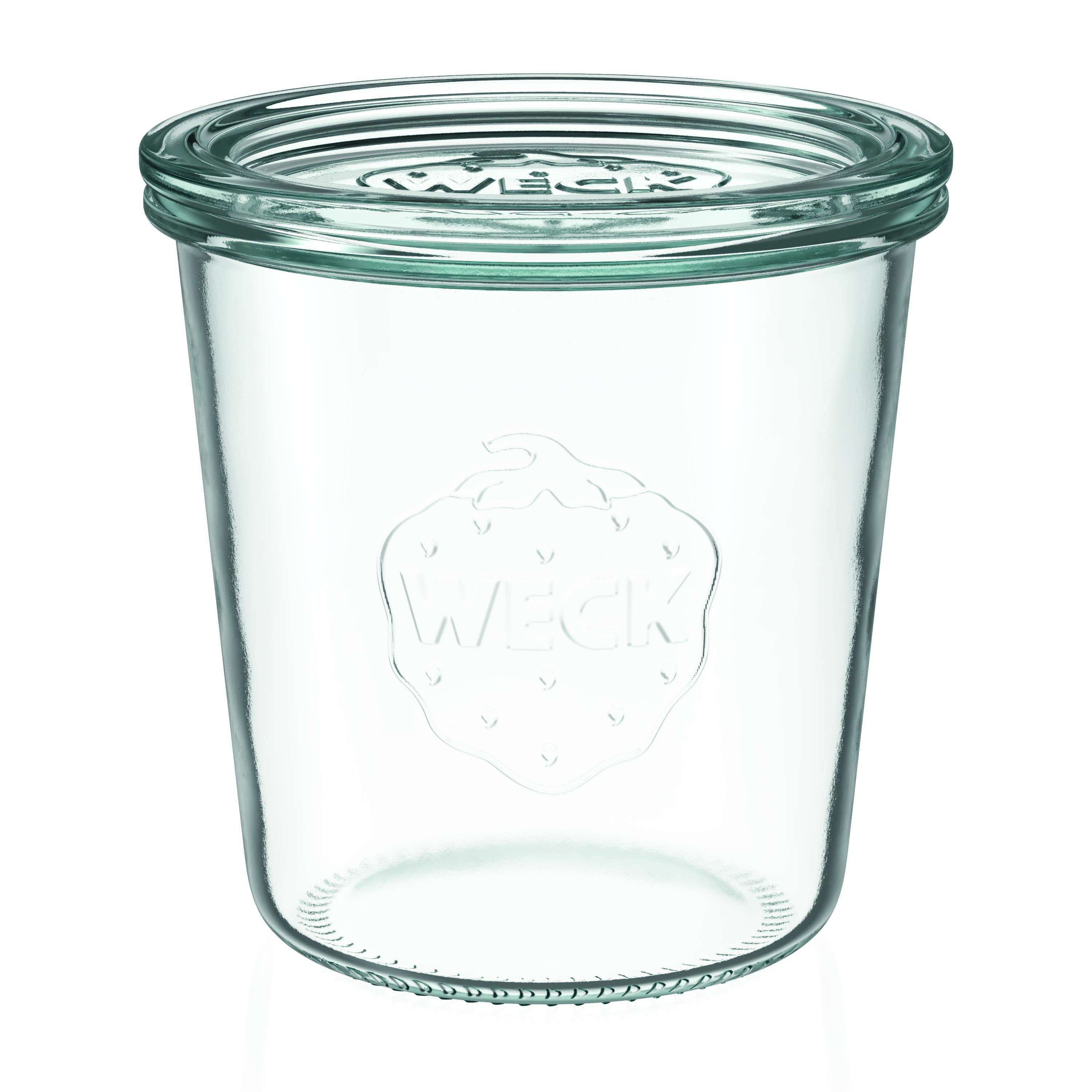 6x Κυλινδρικό βάζο WECK 580 ml με γυάλινο καπάκι RR 100