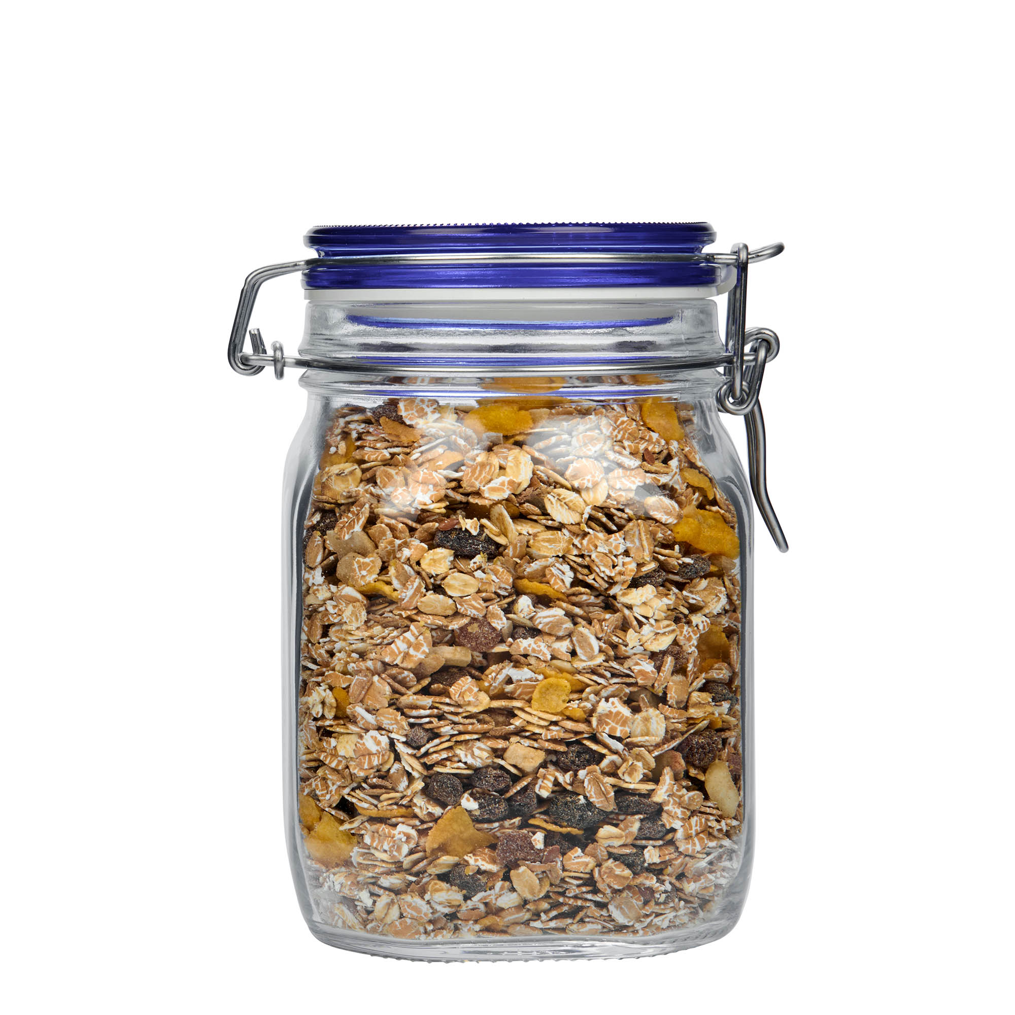 Βάζο με καπάκι με κλιπ 'Fido' Blue Top 1.000 ml, τετράγωνο, στόμιο: καπάκι με κλιπ