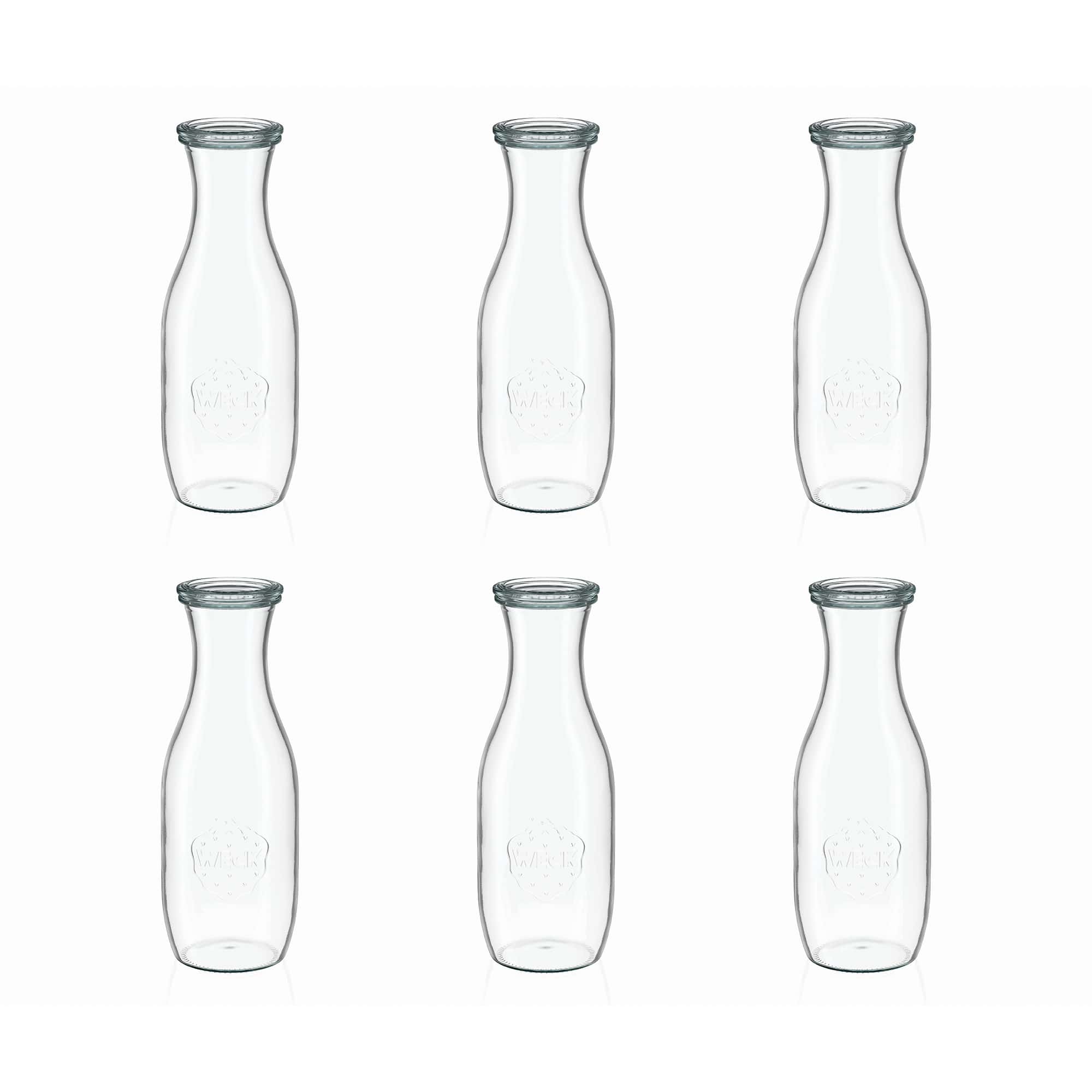 6x Μπουκάλι για χυμό WECK 1000 ml με γυάλινο καπάκι RR 60