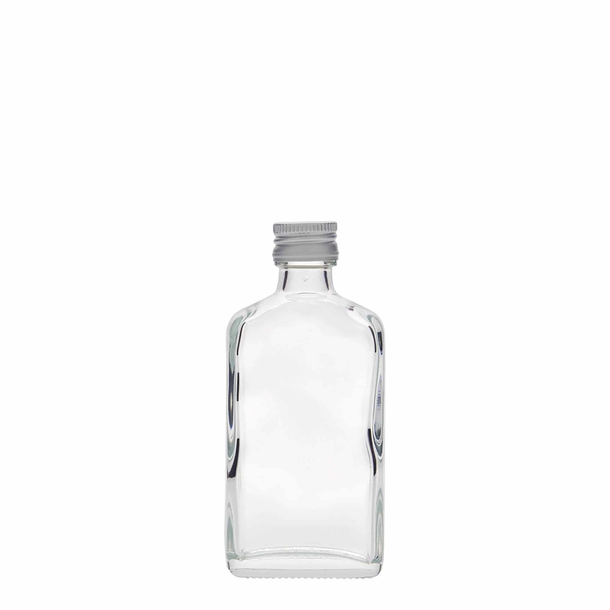 Φλασκί τσέπης 50 ml, ορθογώνιο, γυάλινο, στόμιο: PP 18