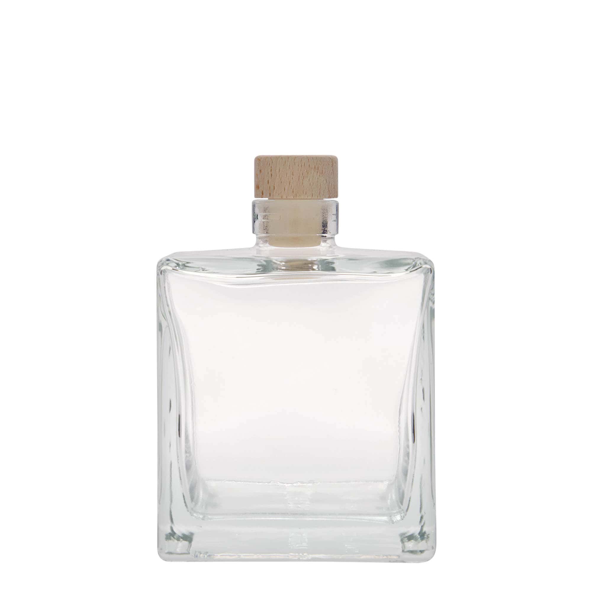 Γυάλινο μπουκάλι 'Cube' 500 ml, τετράγωνο, στόμιο: φελλός