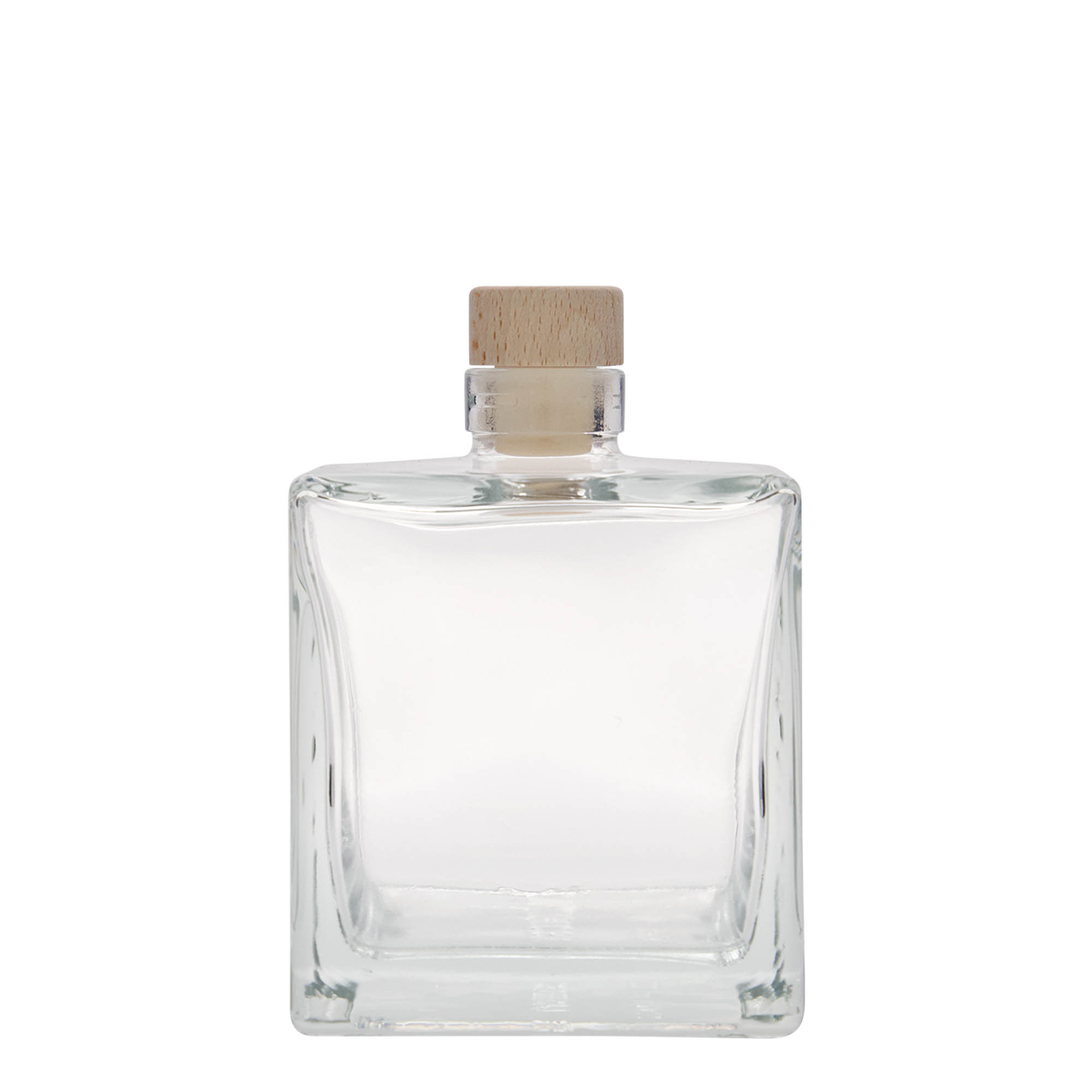 Γυάλινο μπουκάλι 'Cube' 500 ml, τετράγωνο, στόμιο: φελλός