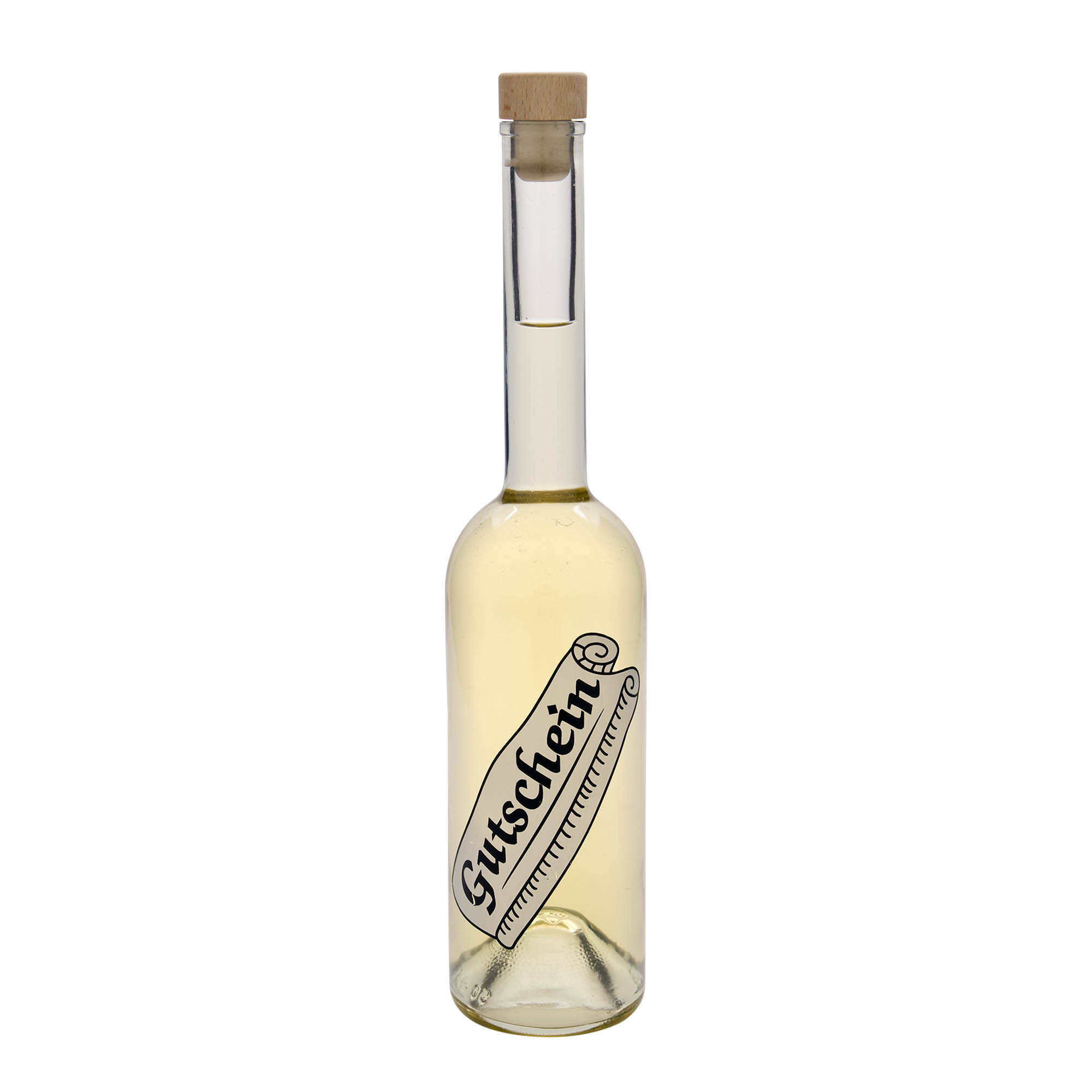 Γυάλινο μπουκάλι 'Opera' 500 ml, σχέδιο: δωροκάρτα, στόμιο: φελλός Γυάλινο μπουκάλι 'Opera' 500 ml, σχέδιο: δωροκάρτα, στόμιο: φελλός