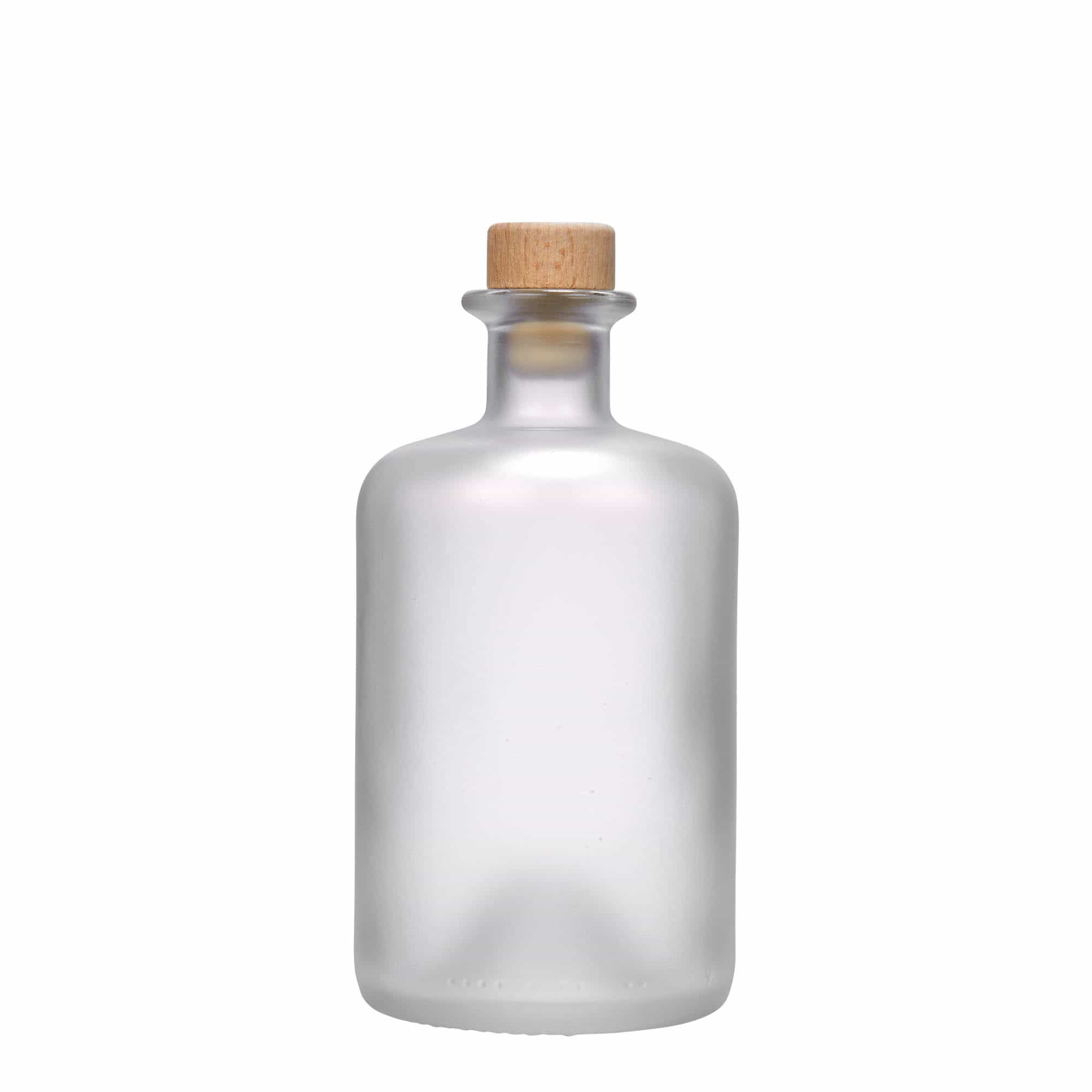 Γυάλινο μπουκάλι φαρμακείου 500 ml, εφέ του πάγου, στόμιο: φελλός