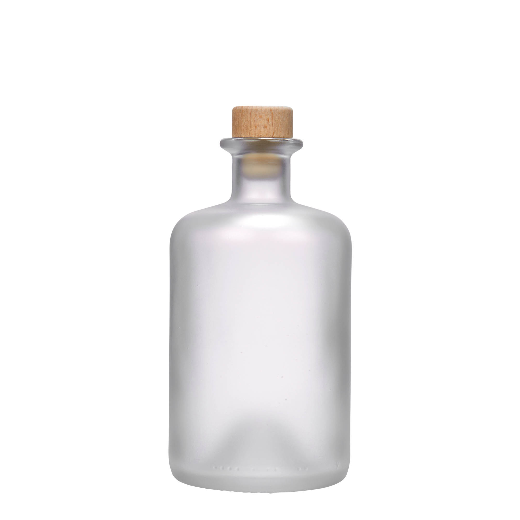 Γυάλινο μπουκάλι φαρμακείου 500 ml, εφέ του πάγου, στόμιο: φελλός