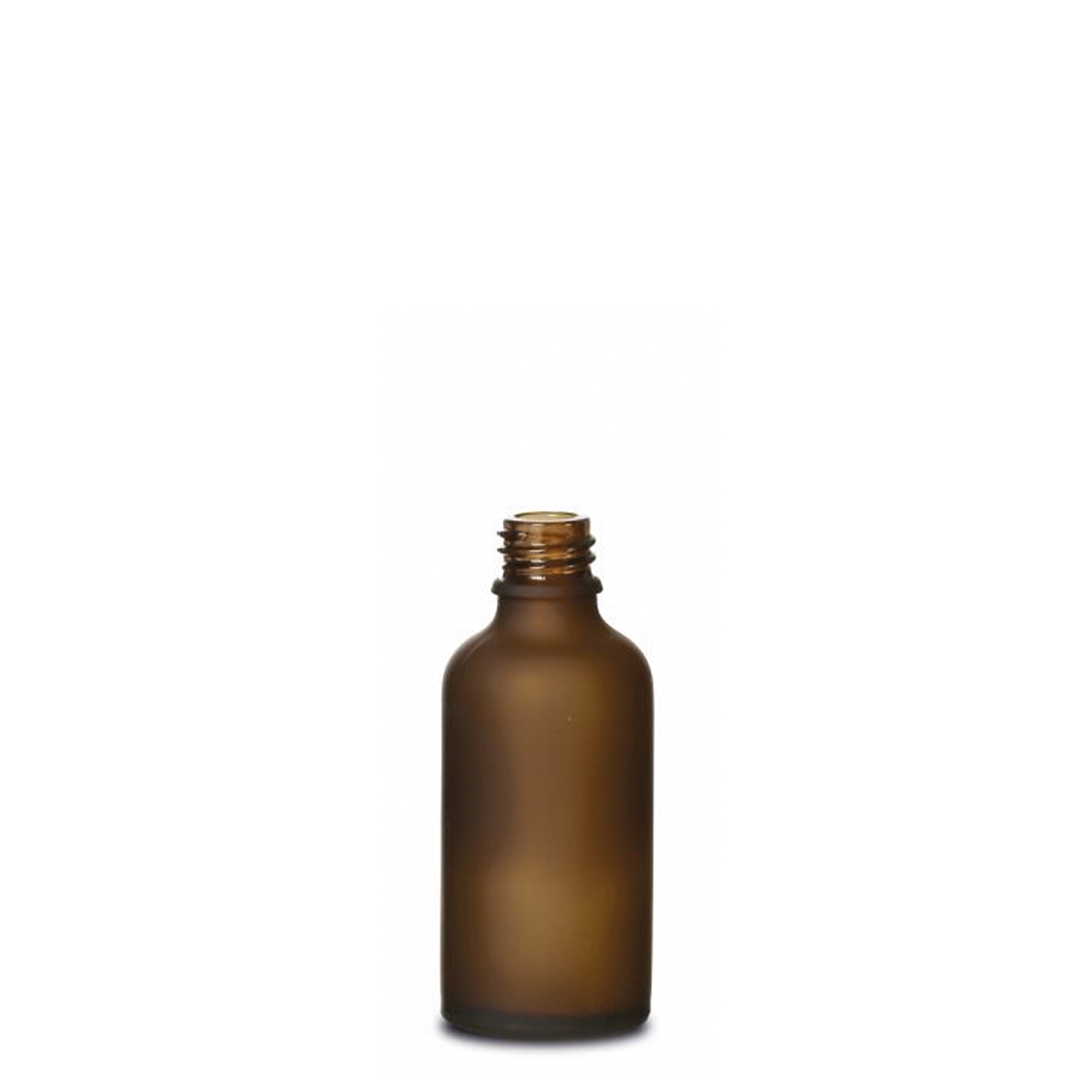 50 ml Medizinflasche, Glas, braun gefrostet, Mündung: DIN 18 50 ml Medizinflasche, Glas, braun gefrostet, Mündung: DIN 18