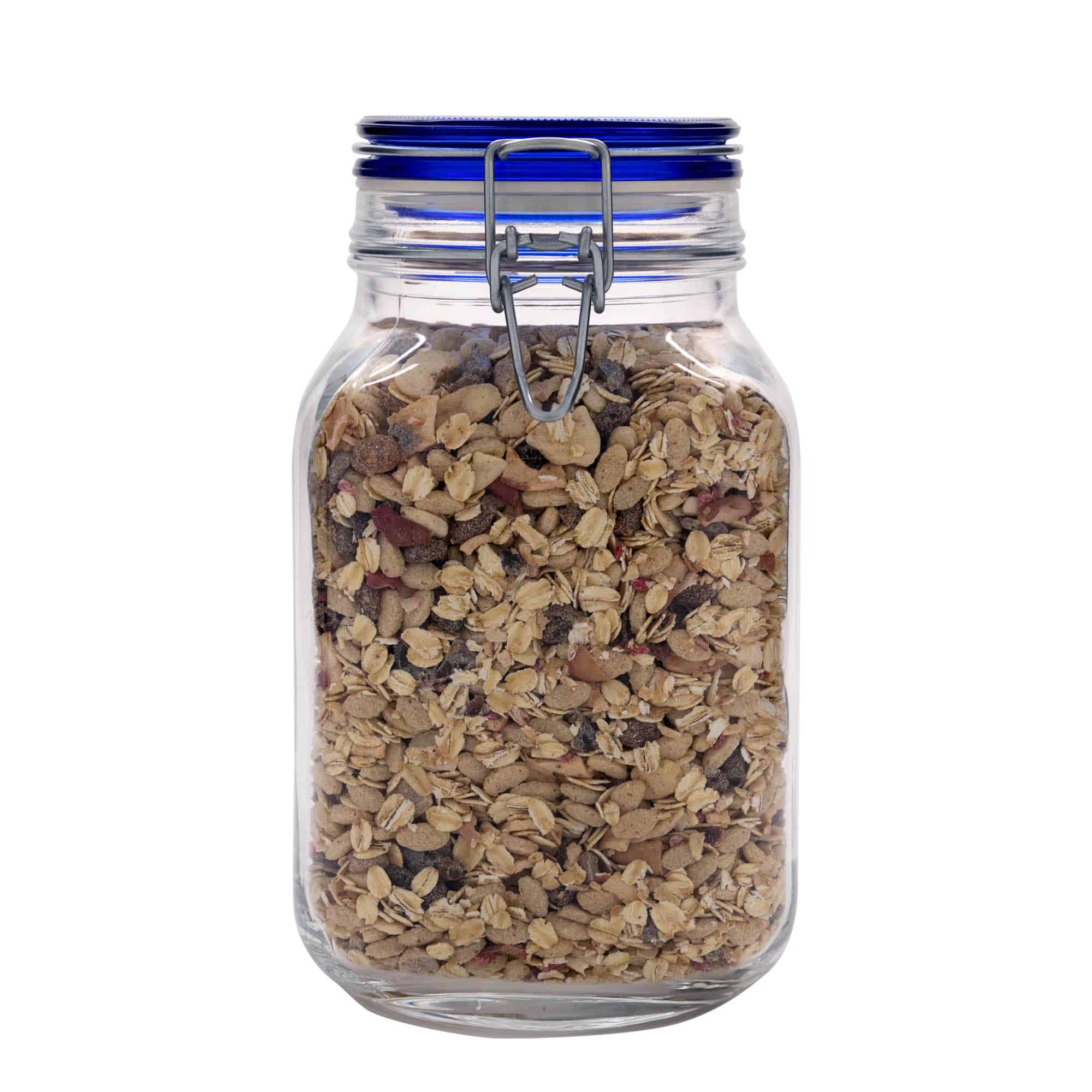 Βάζο με καπάκι με κλιπ 'Fido' Blue Top 2.000 ml, τετράγωνο, στόμιο: καπάκι με κλιπ