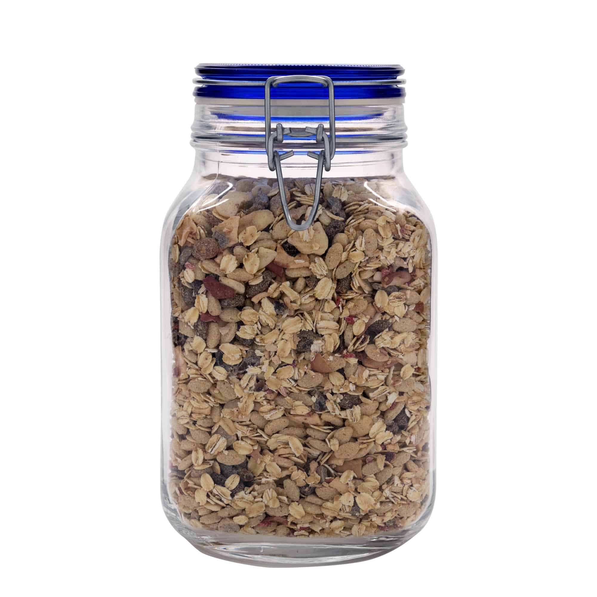 Βάζο με καπάκι με κλιπ 'Fido' Blue Top 2.000 ml, τετράγωνο, στόμιο: καπάκι με κλιπ