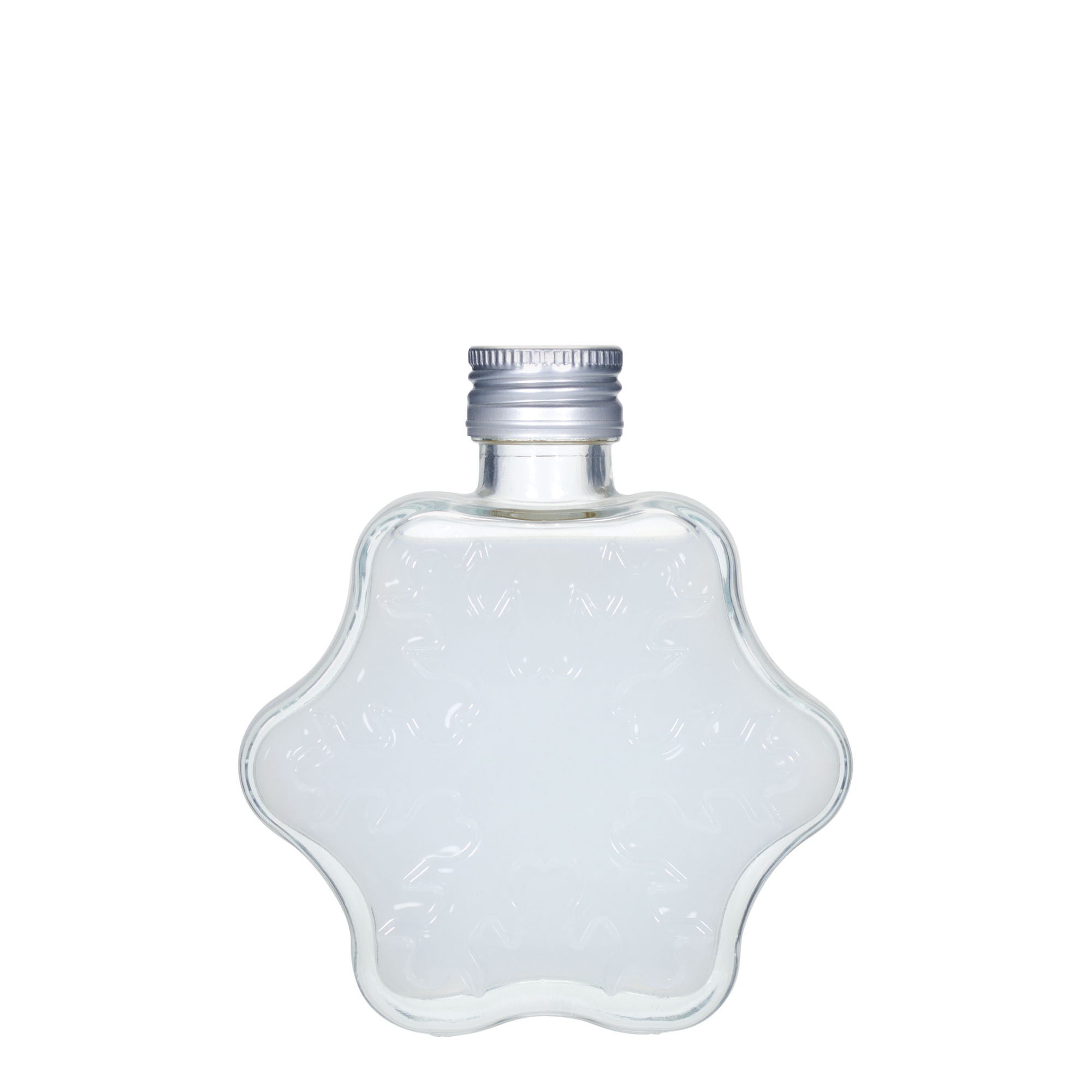 200 ml Glasflasche 'Schneeflocke', Mündung: PP 28