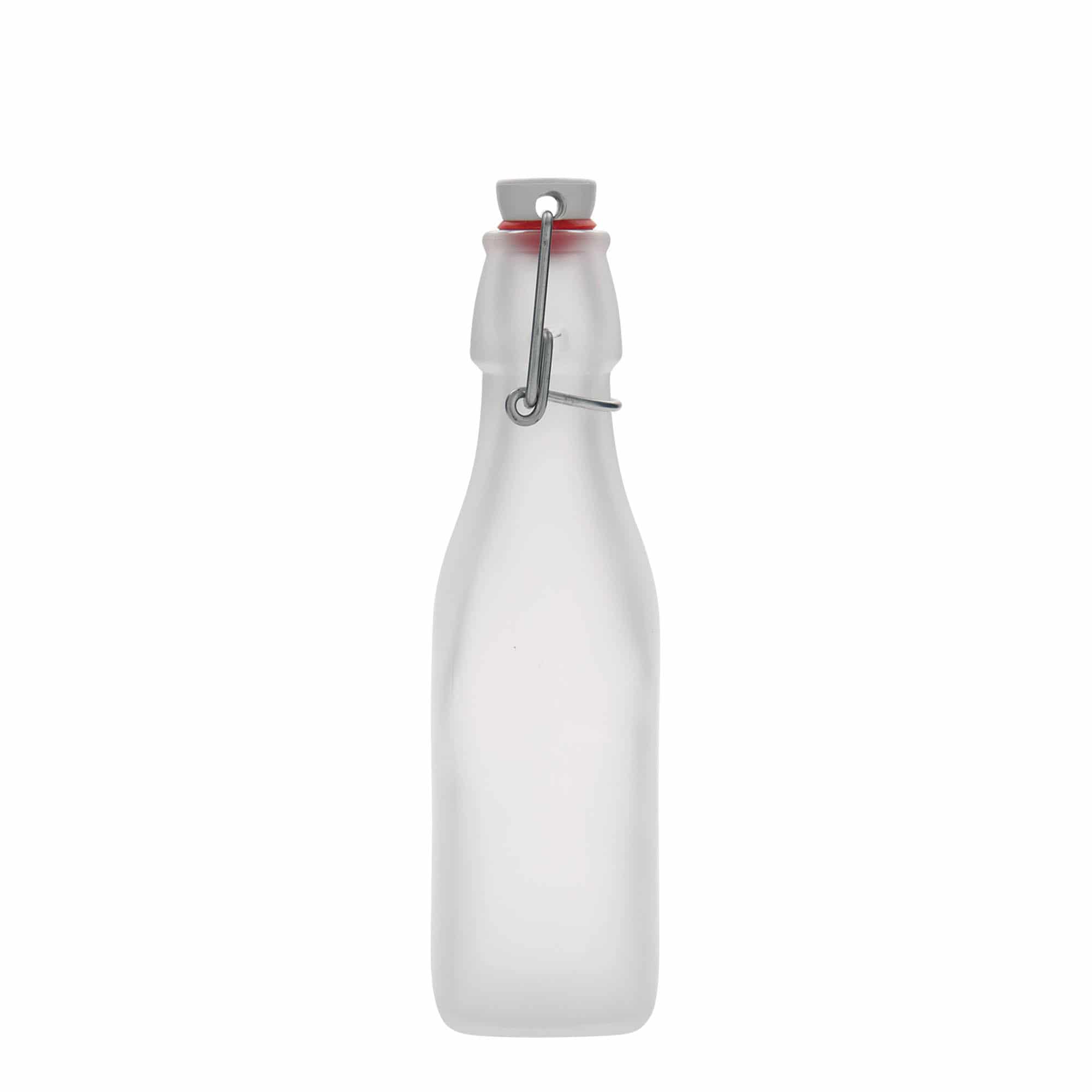 Γυάλινο μπουκάλι 'Swing' 250 ml, τετράγωνο, λευκό, στόμιο: μηχανικό πώμα