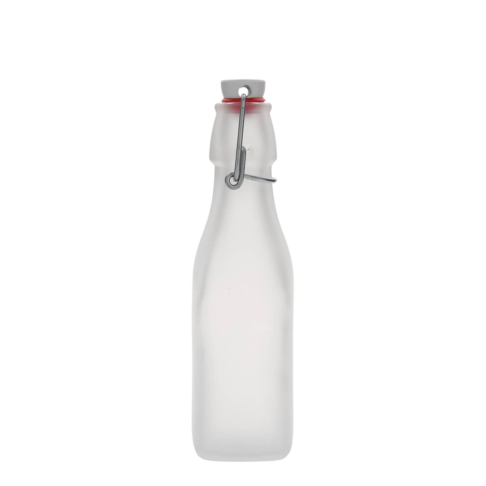 Γυάλινο μπουκάλι 'Swing' 250 ml, τετράγωνο, λευκό, στόμιο: μηχανικό πώμα