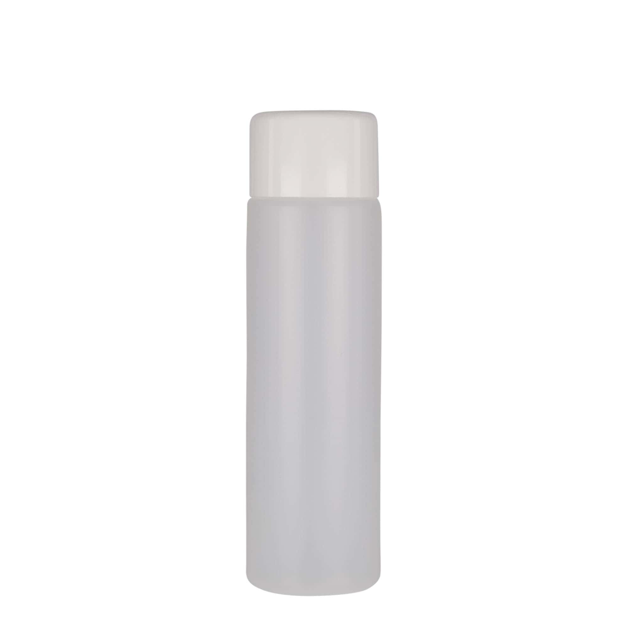 250 ml στρογγυλό μπουκάλι, πλαστικό PE, φυσικό, στόμιο: βιδωτό καπάκι